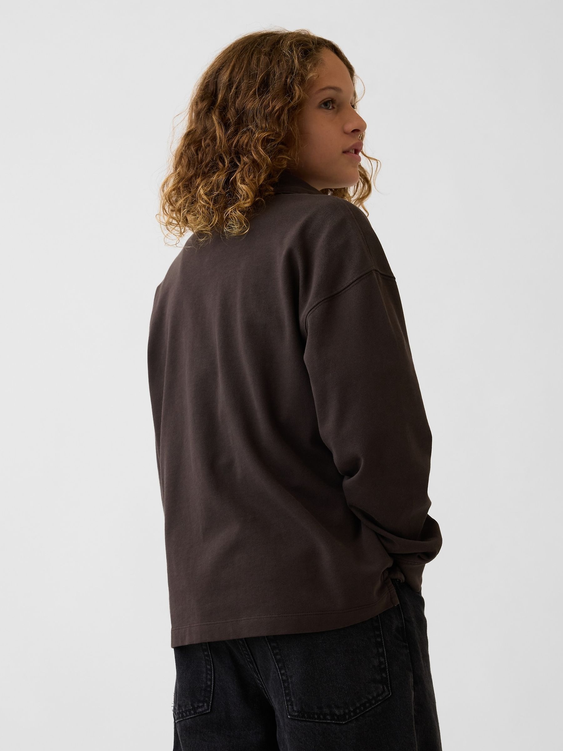 Brown Heavyweight Relaxed Polo Shirt - Image 2 of 5