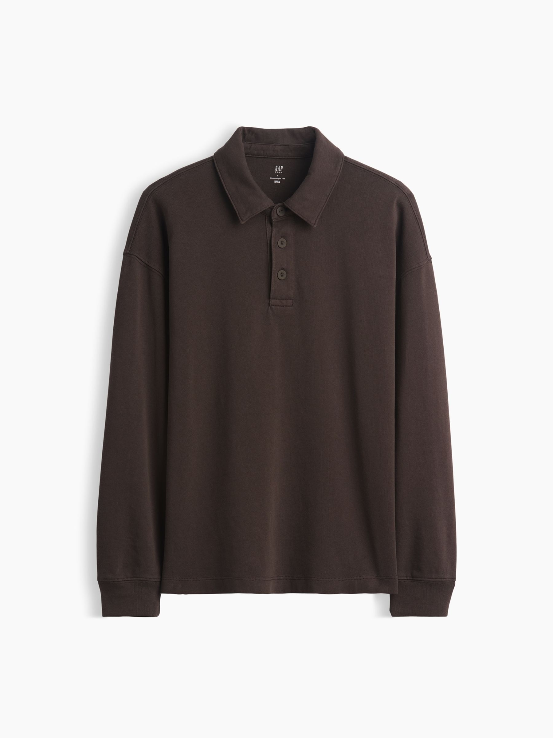 Brown Heavyweight Relaxed Polo Shirt - Image 4 of 5