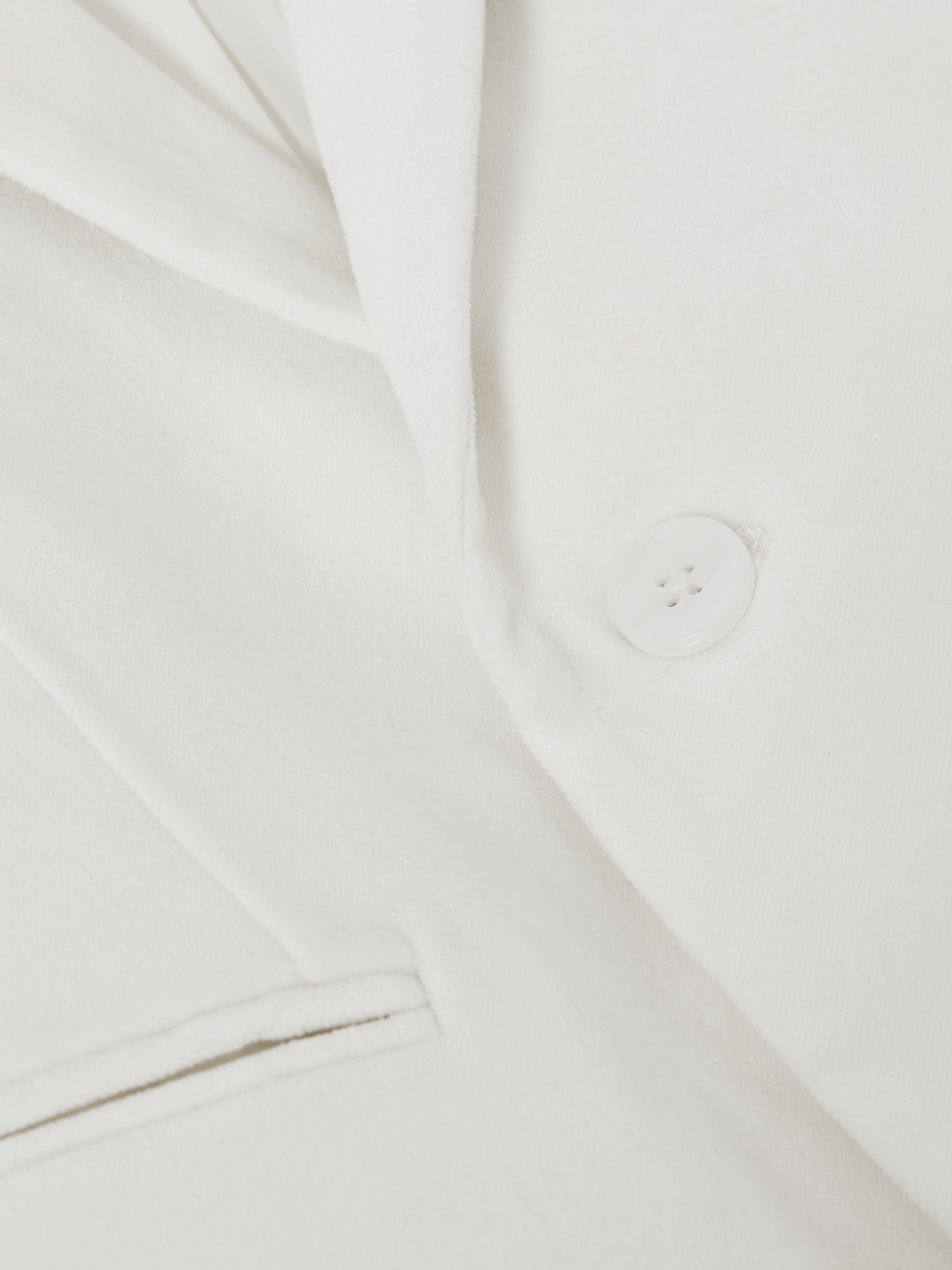 9-14 yrs Slim Fit Velvet Single Breasted Blazer in Ivory - Image 7 of 7