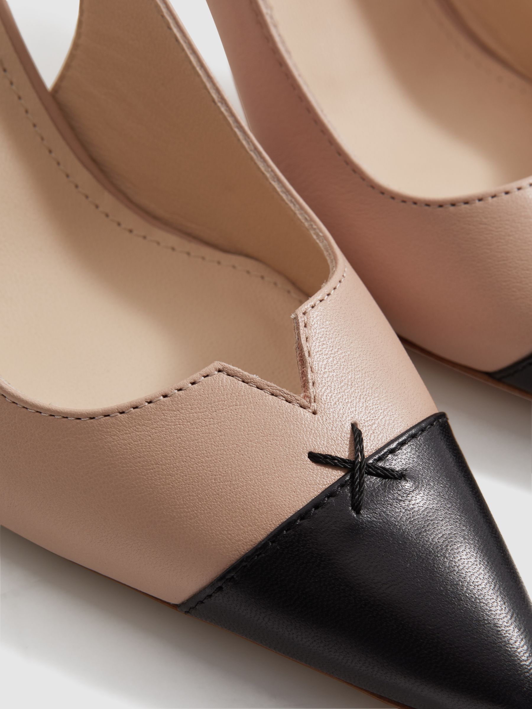 Camilla Elphick Slingback Kitten Heels in Taupe/Black - Image 5 of 6