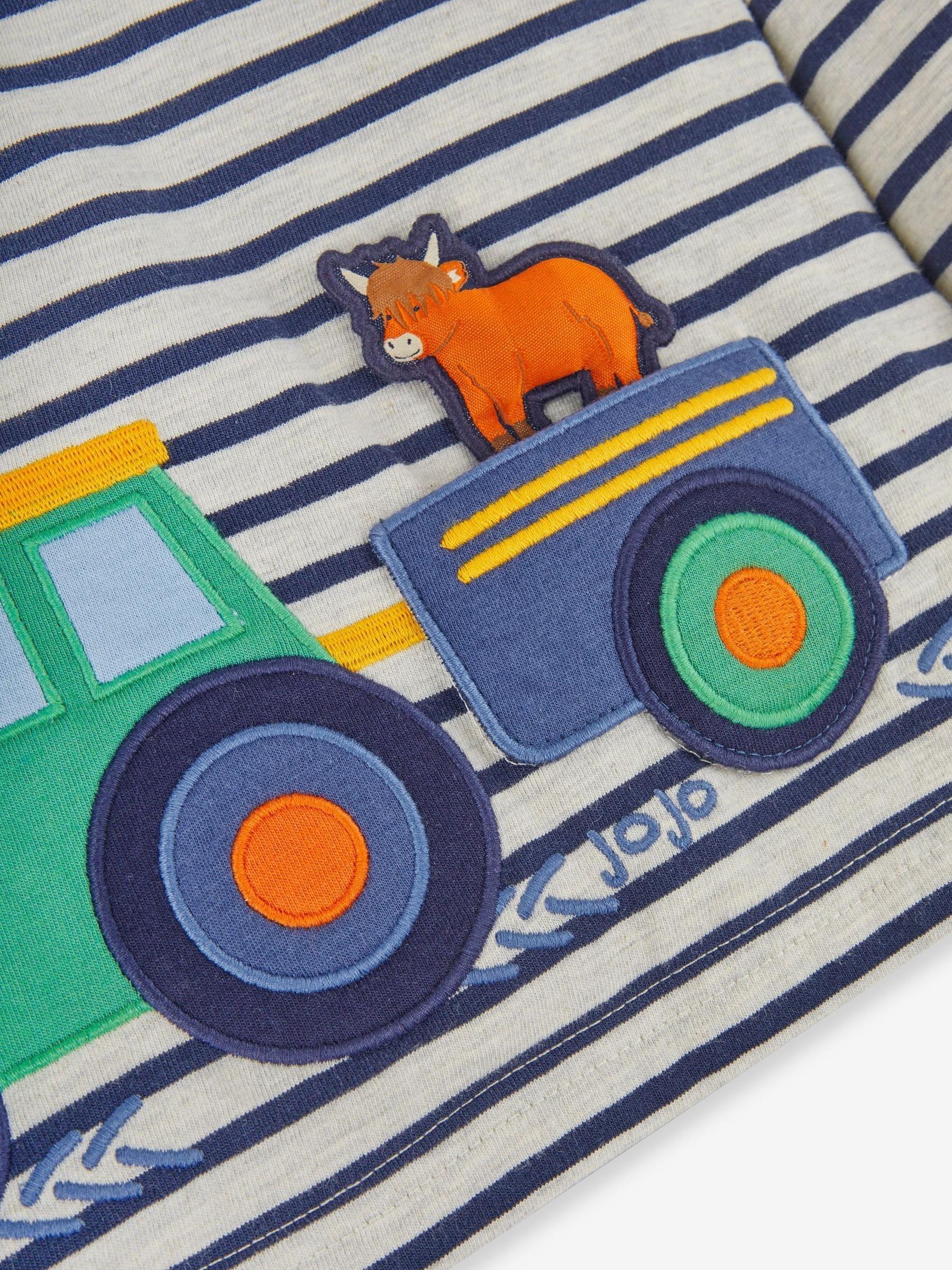 Natural Boys' Tractor & Trailer Appliqué With Pet In Pocket Top - Image 6 of 6