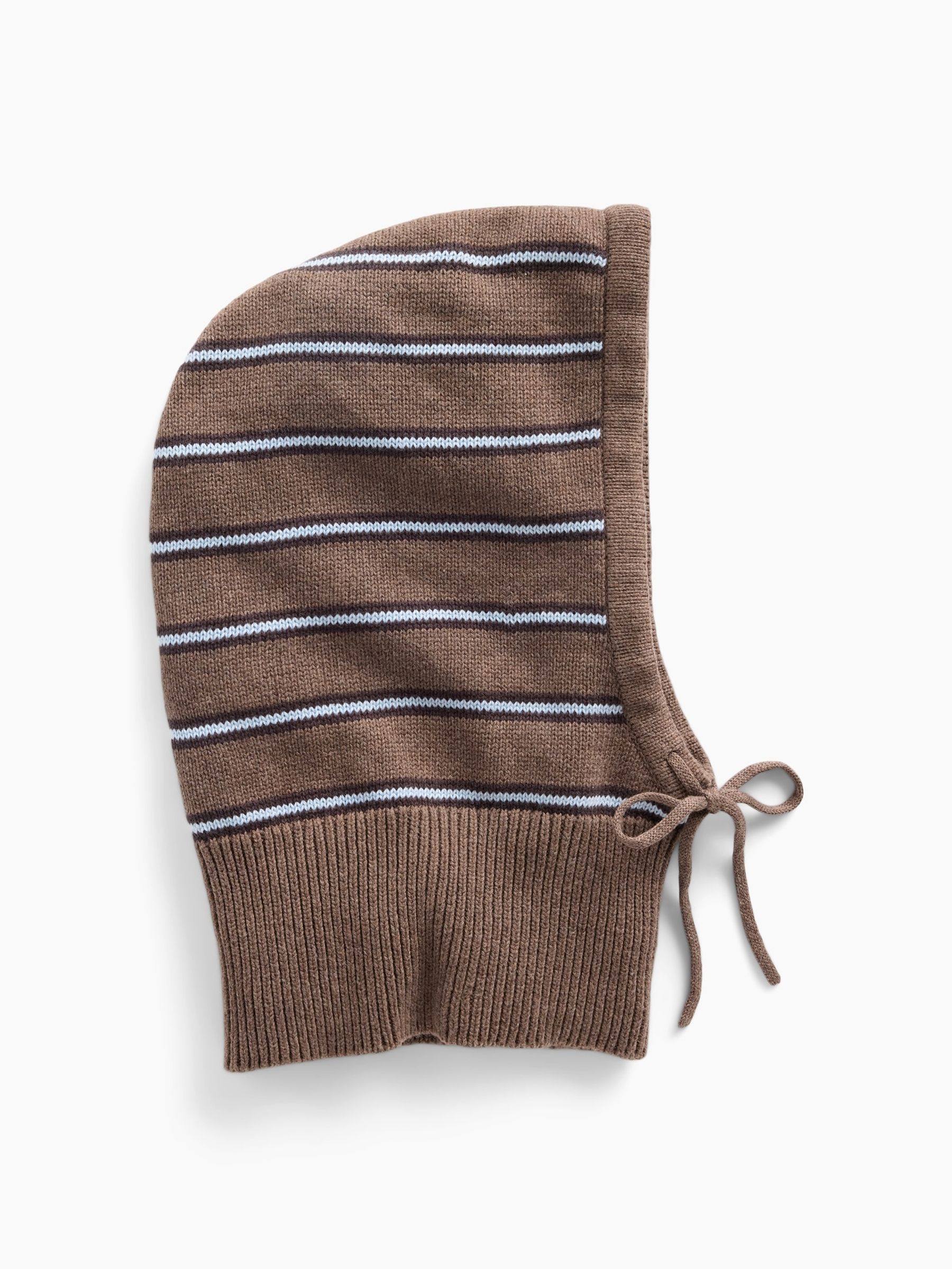 Brown Stripe Drawcord Hood Hat - Image 1 of 2