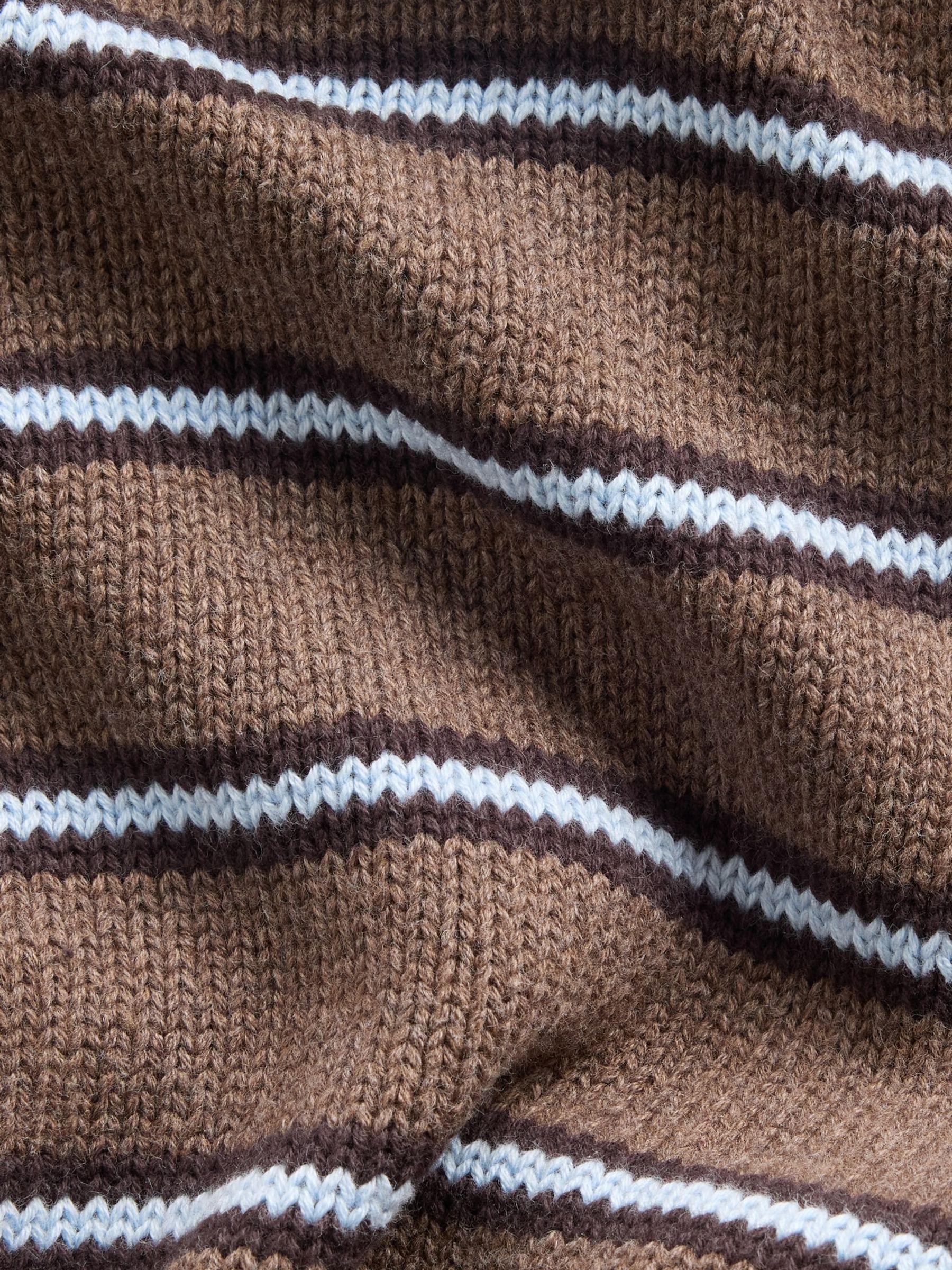 Brown Stripe Drawcord Hood Hat - Image 2 of 2