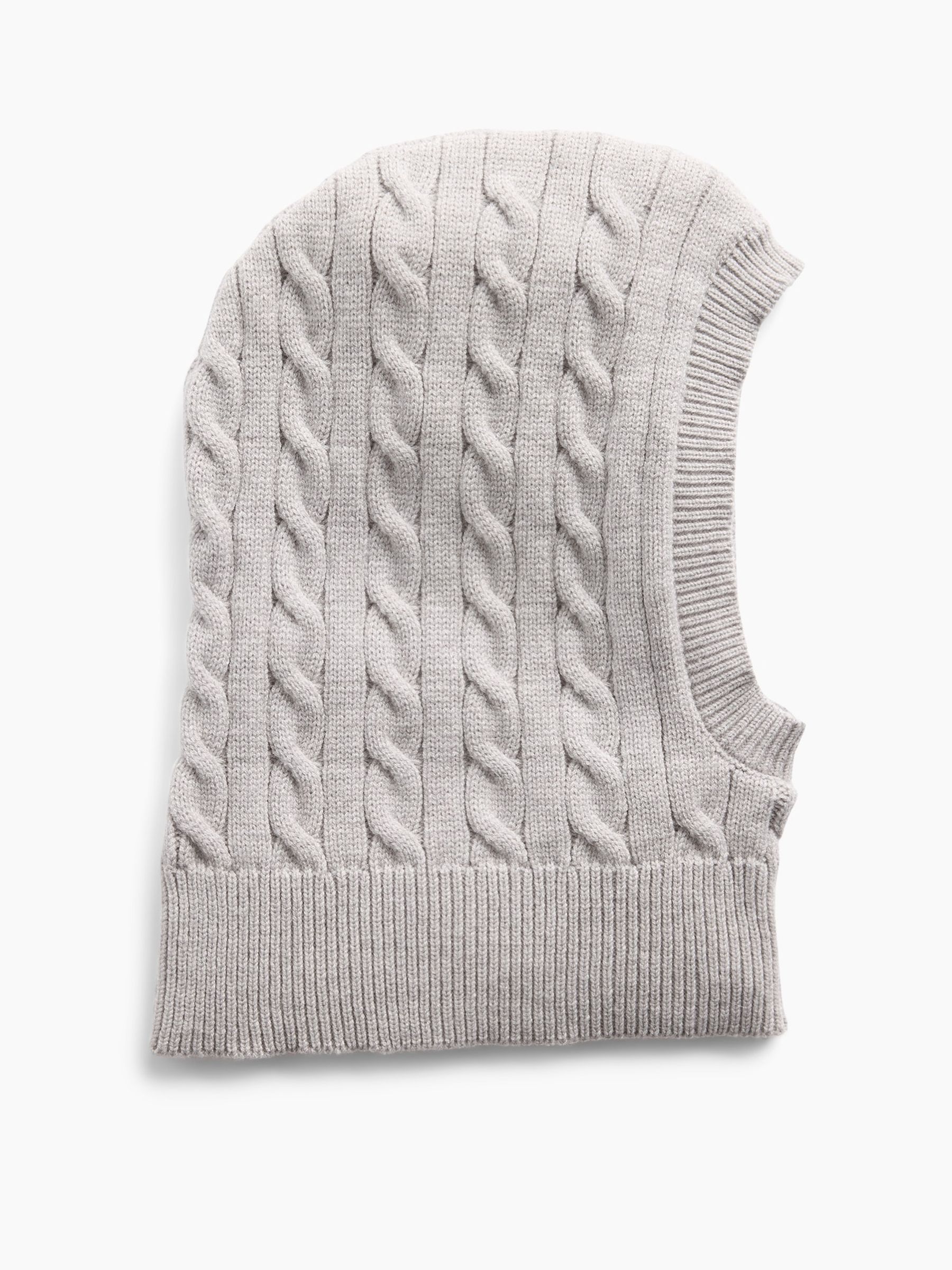 Grey Cable Knit Hood - Image 1 of 2