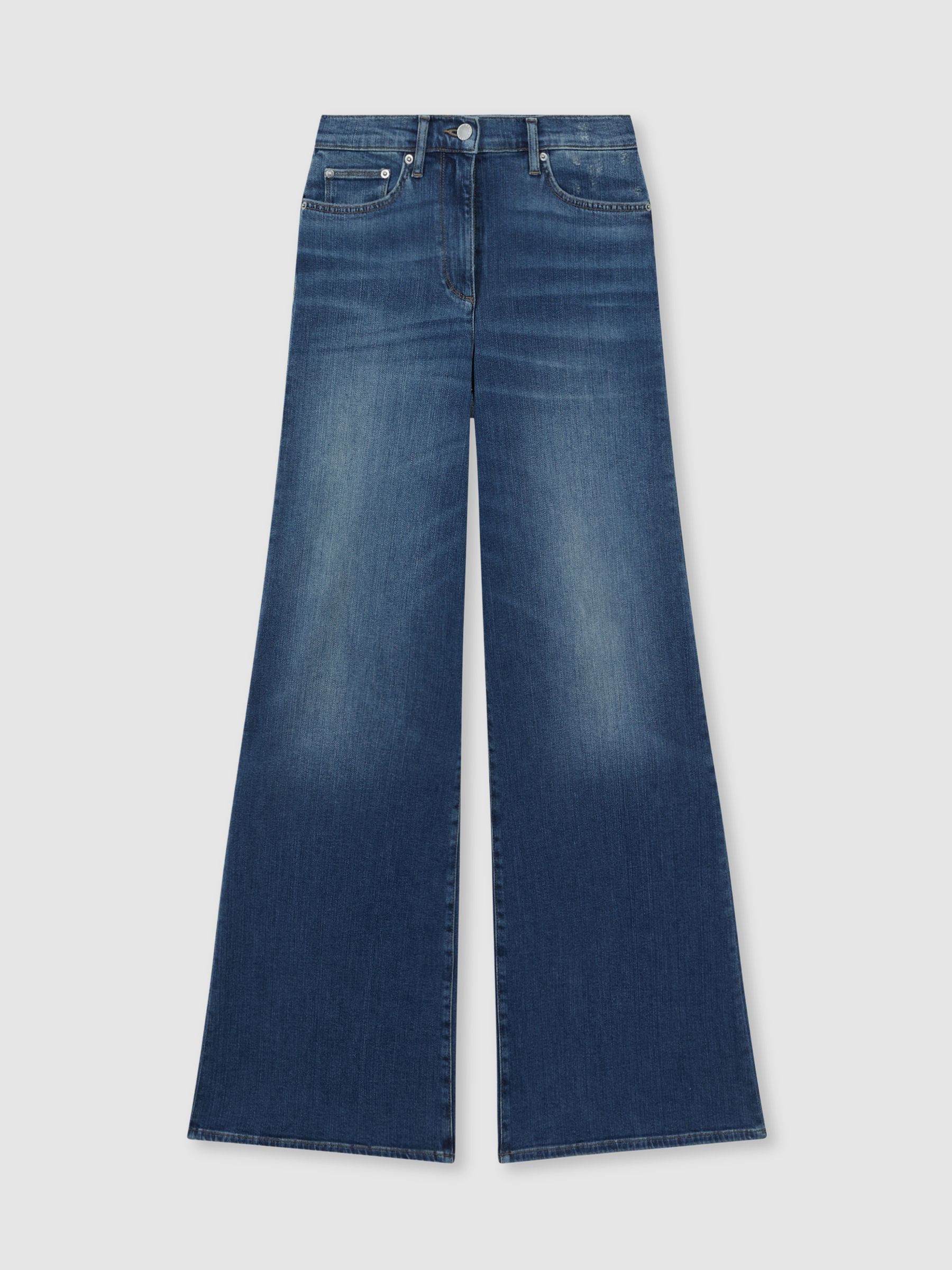 Petite Palazzo Jeans in Mid Blue - Image 2 of 6