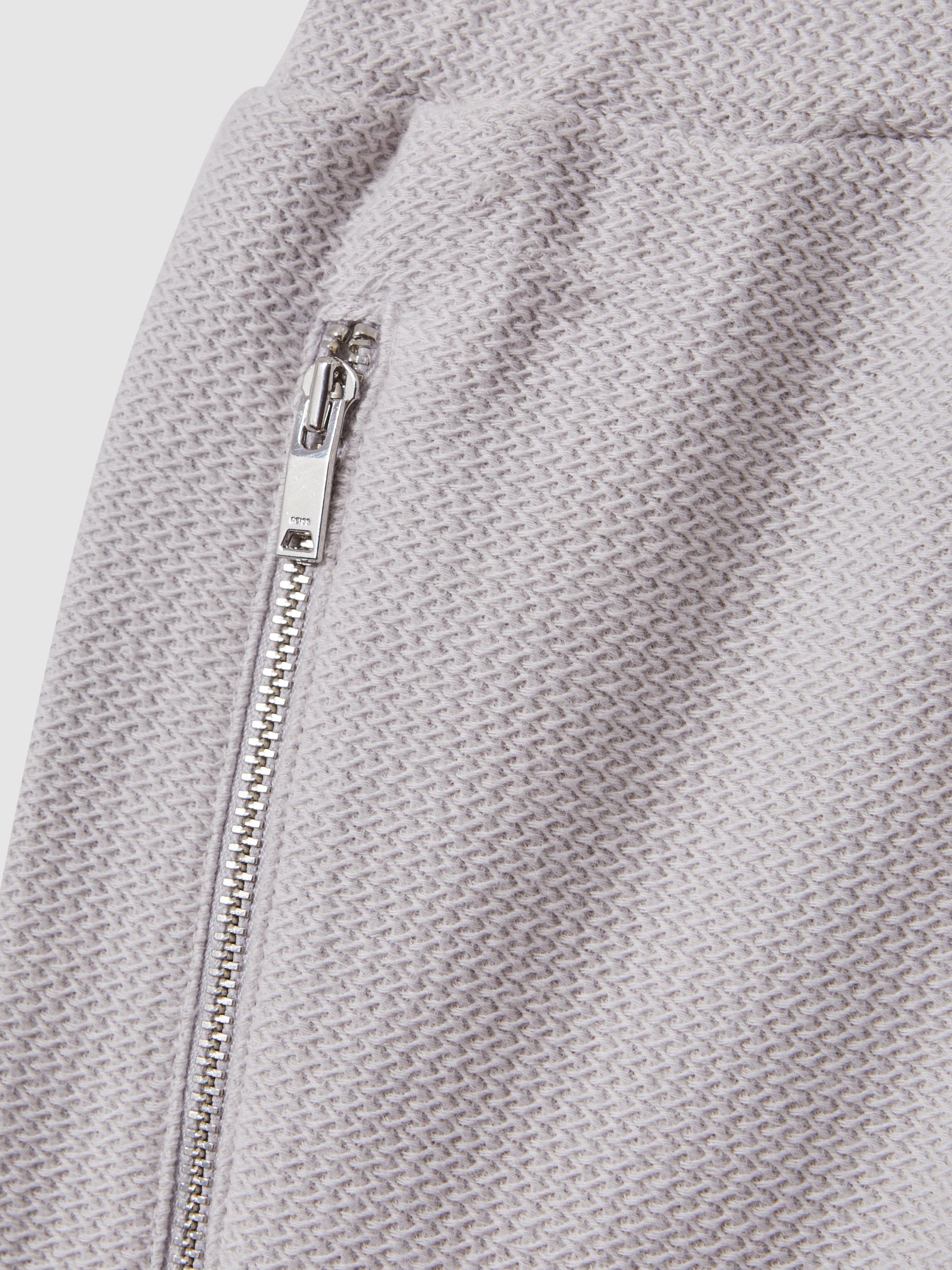 Textured Cotton Drawstring Shorts in Silver - Image 6 of 6