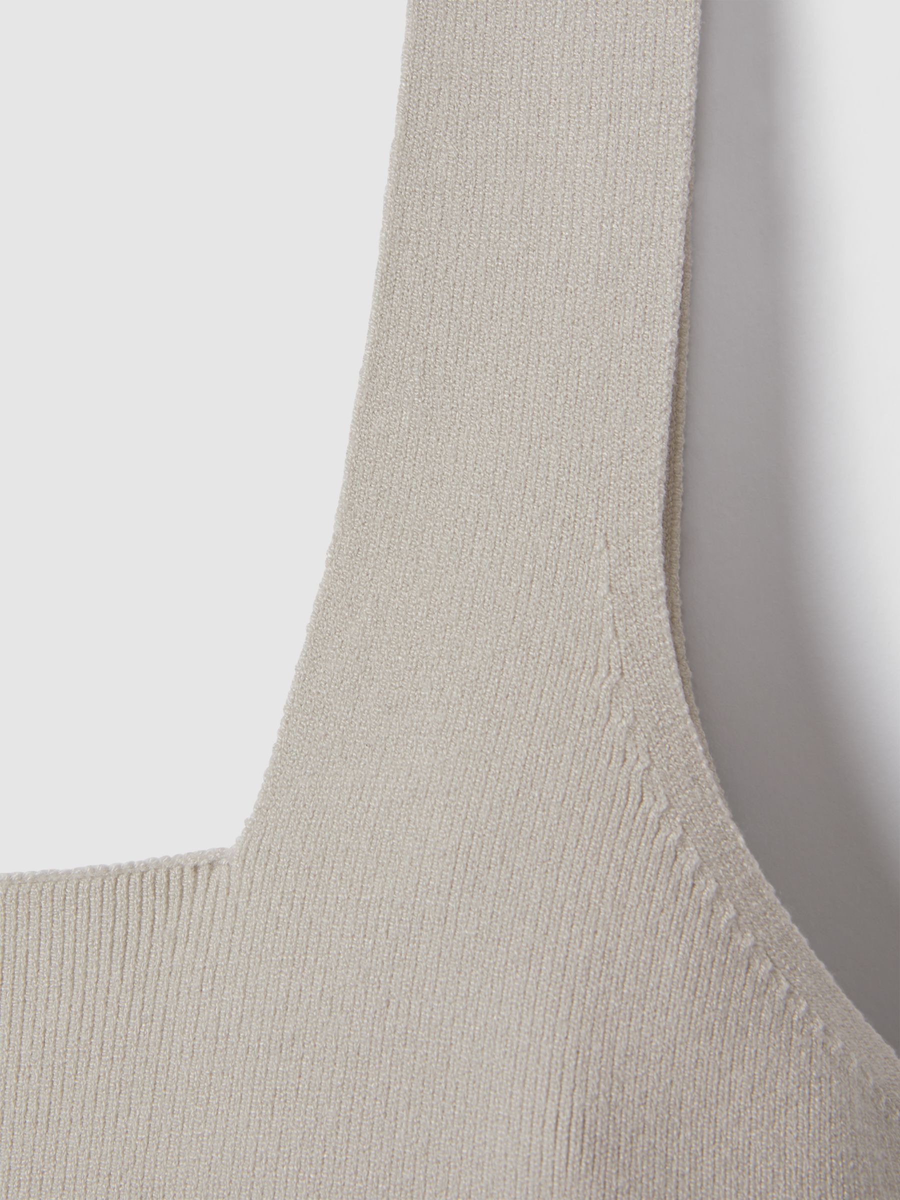 Knitted Square Neck Vest in Grey - Image 6 of 6