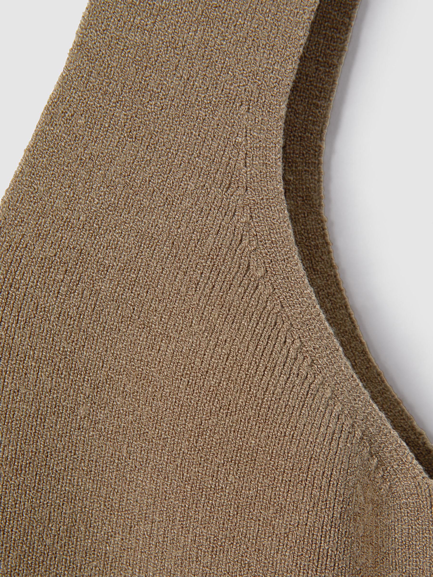 Knitted Square Neck Vest in Mink - Image 6 of 6