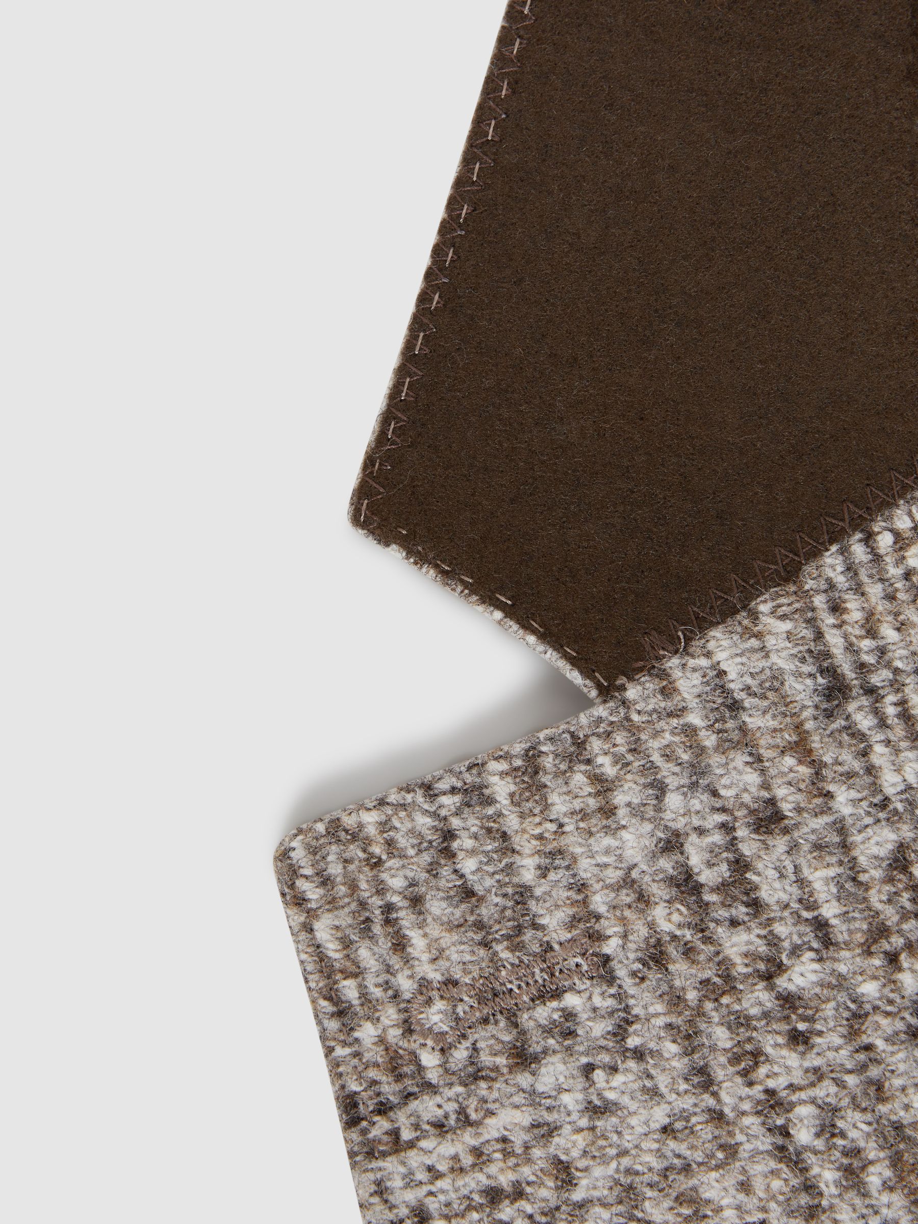 Slim Fit Wool-Cotton Check Single Breasted Blazer in Grey - Image 6 of 7