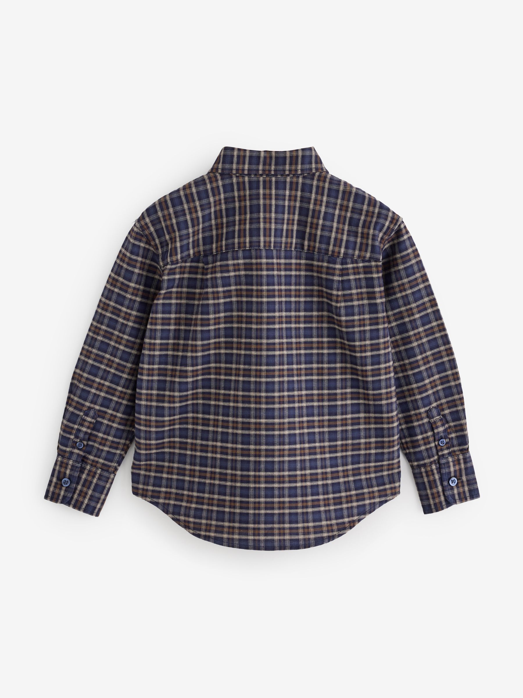 Navy Relaxed Plaid Oxford Shirt - Image 2 of 5