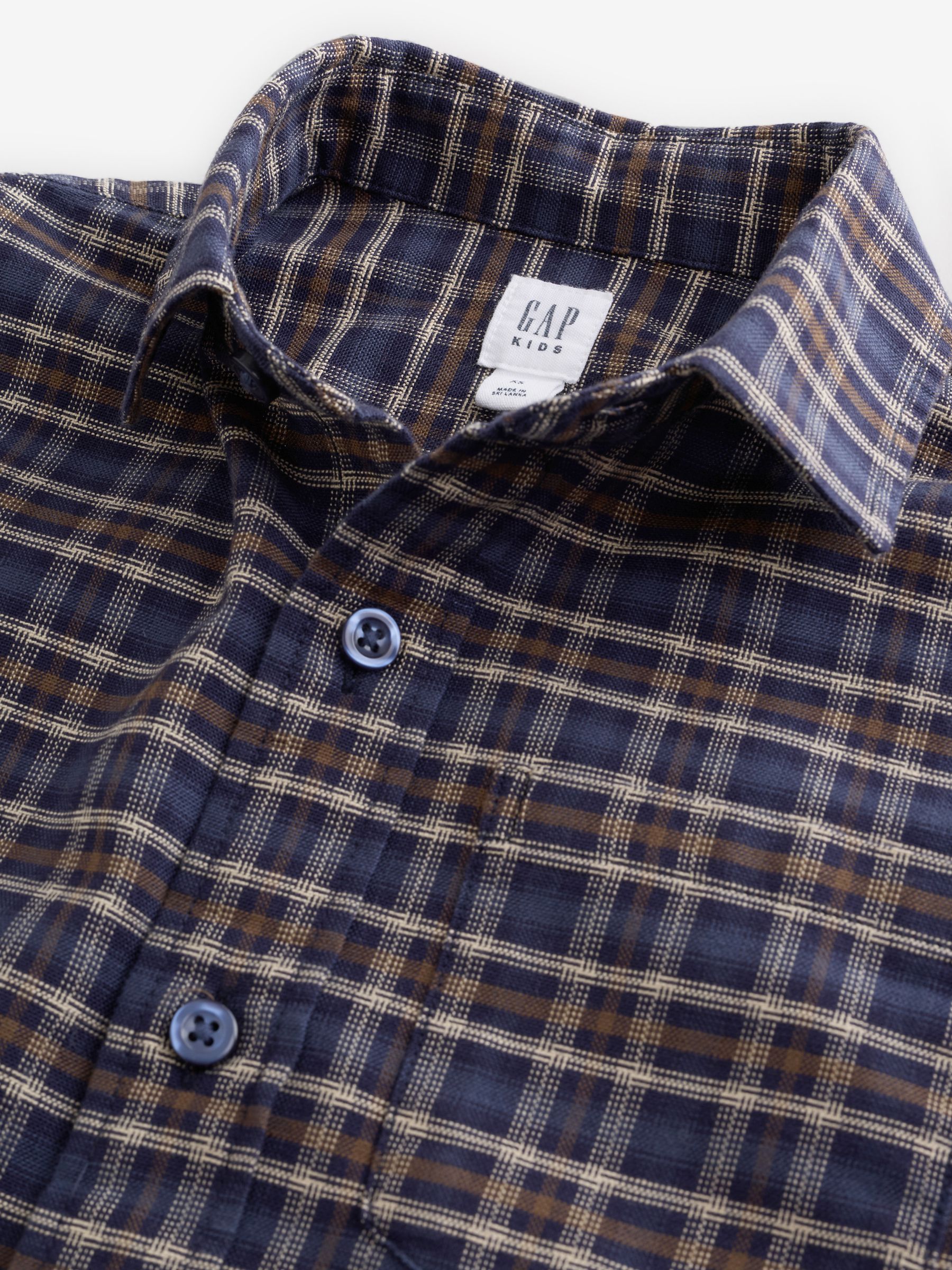 Navy Relaxed Plaid Oxford Shirt - Image 3 of 5