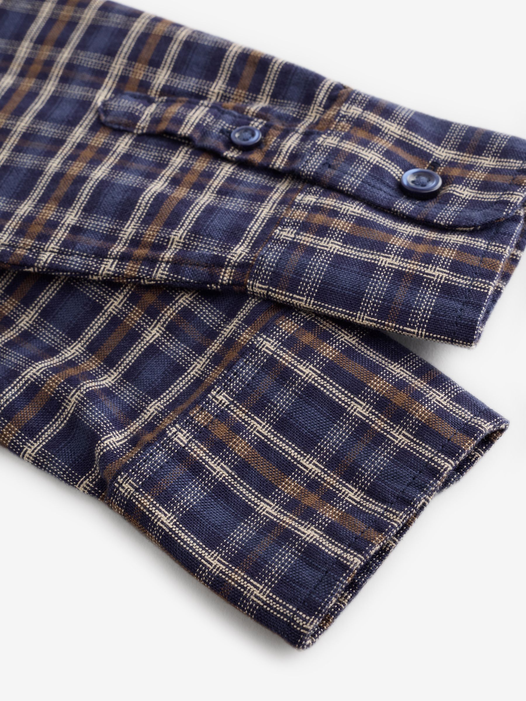 Navy Relaxed Plaid Oxford Shirt - Image 4 of 5