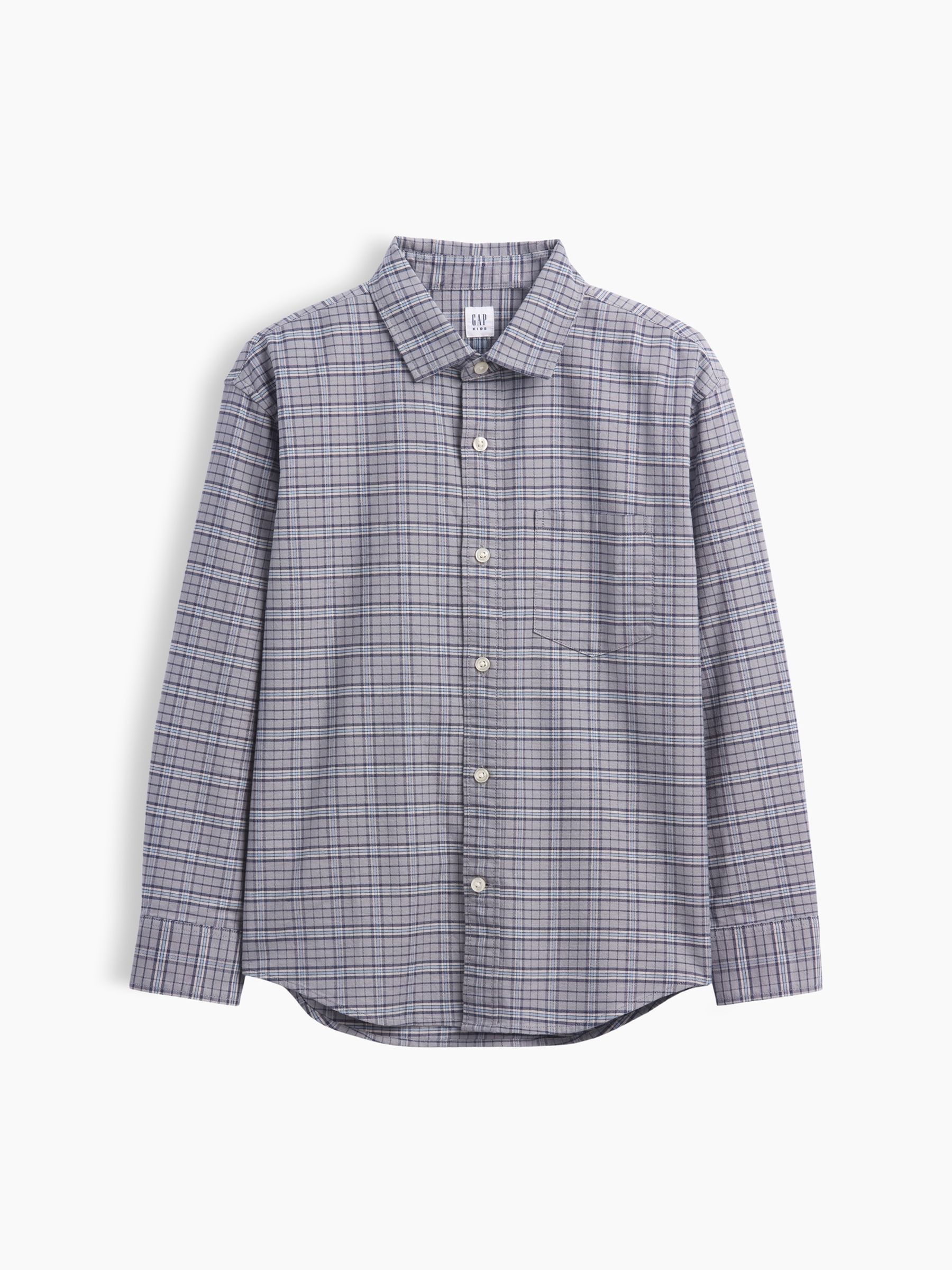 Grey Relaxed Plaid Oxford Shirt - Image 4 of 5