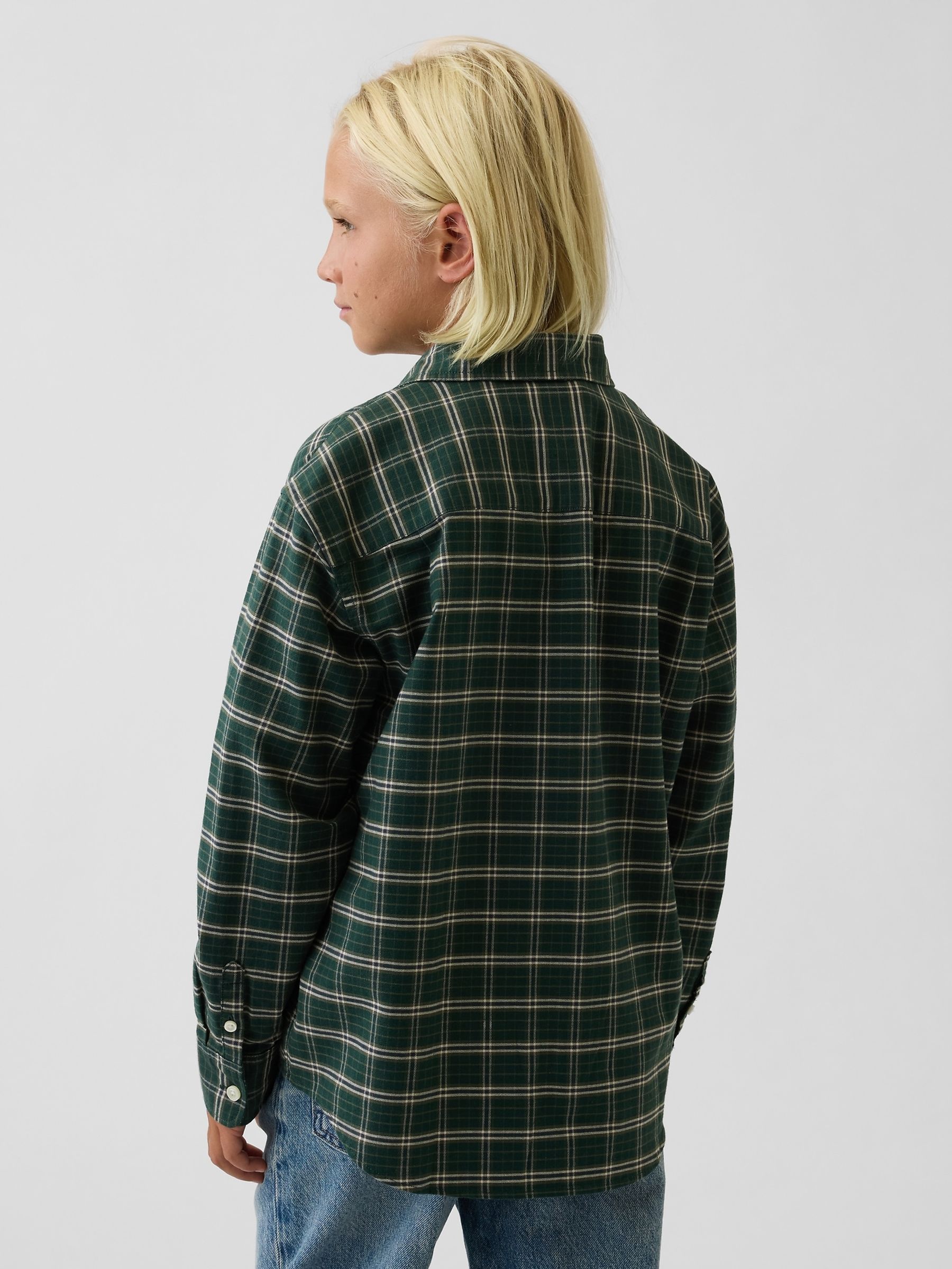 Green Relaxed Plaid Oxford Shirt - Image 2 of 4