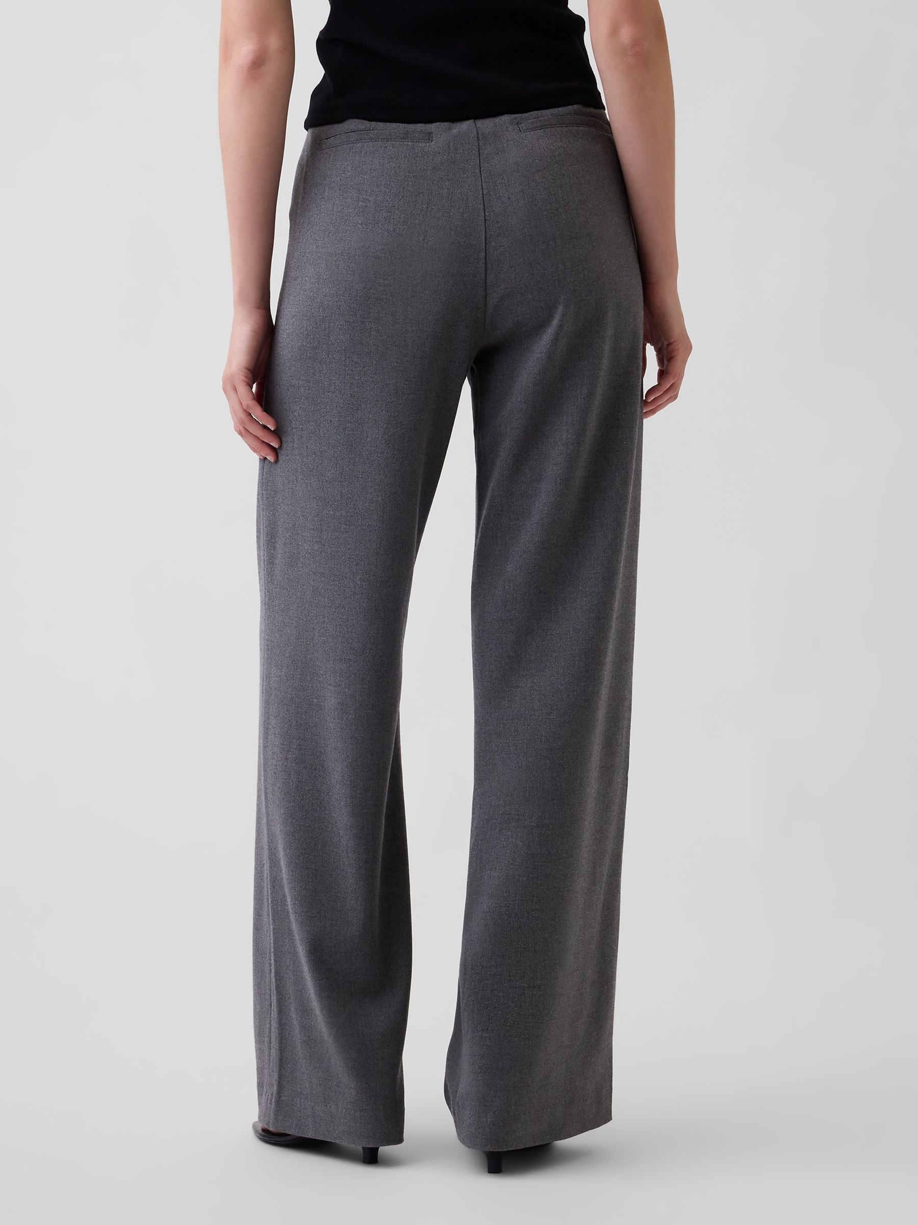 Grey 365 High Waisted Brushed Twill Pleated Trousers - Image 2 of 5 Grey 365 High Waisted Brushed Twill Pleated Trousers - Image 2 of 5