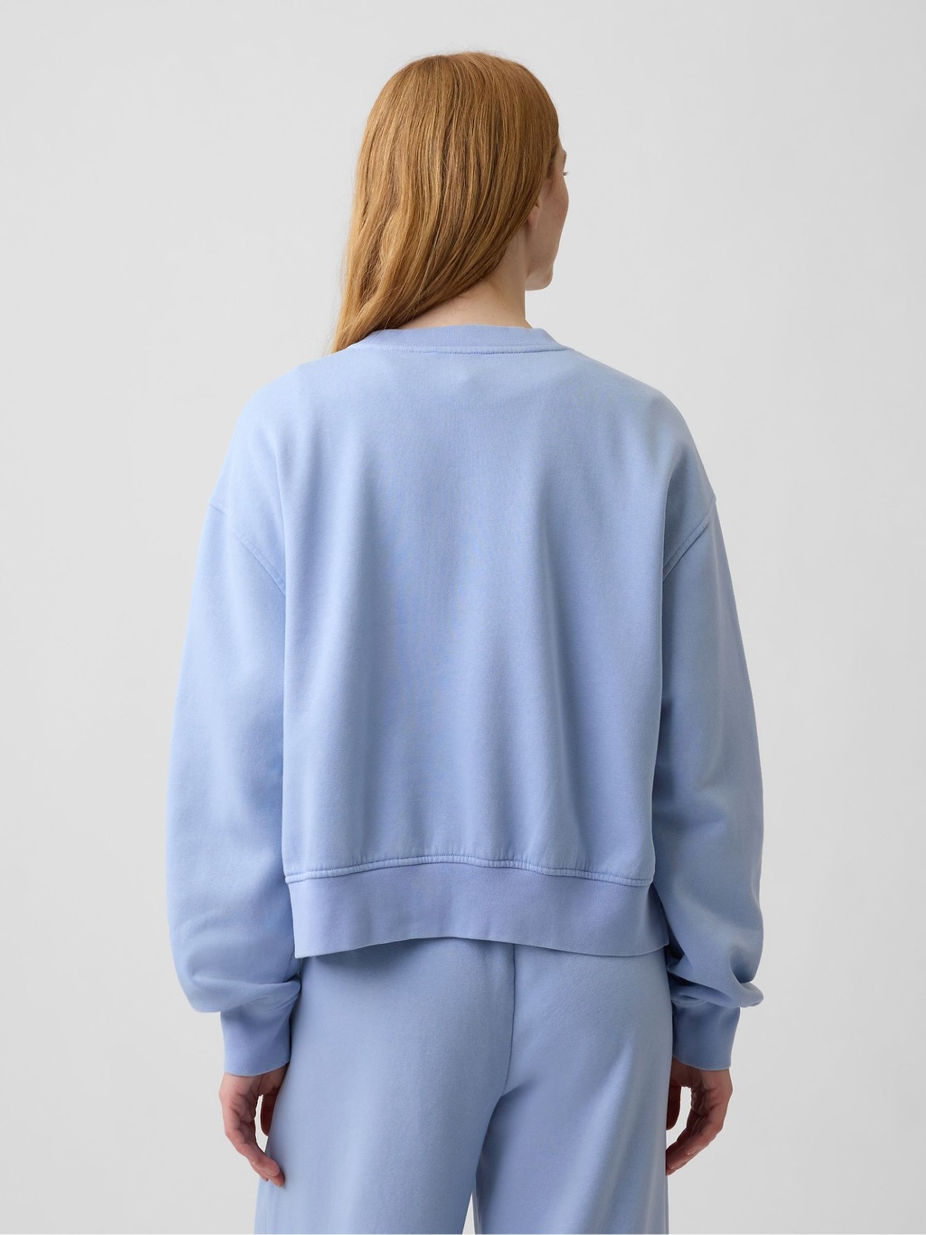 Light Blue VintageSoft Oversized Split-Hem Sweatshirt - Image 2 of 5