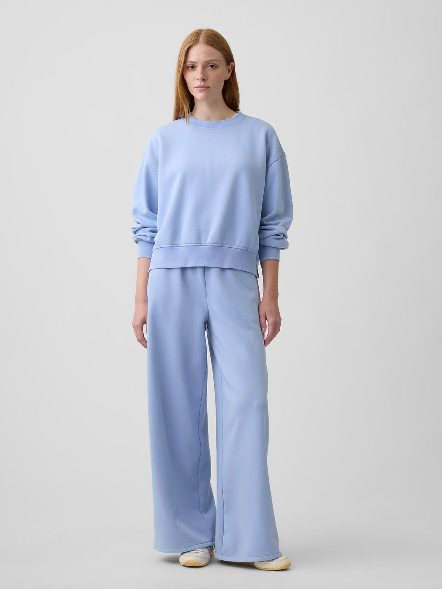 Light Blue VintageSoft Oversized Split-Hem Sweatshirt - Image 3 of 5