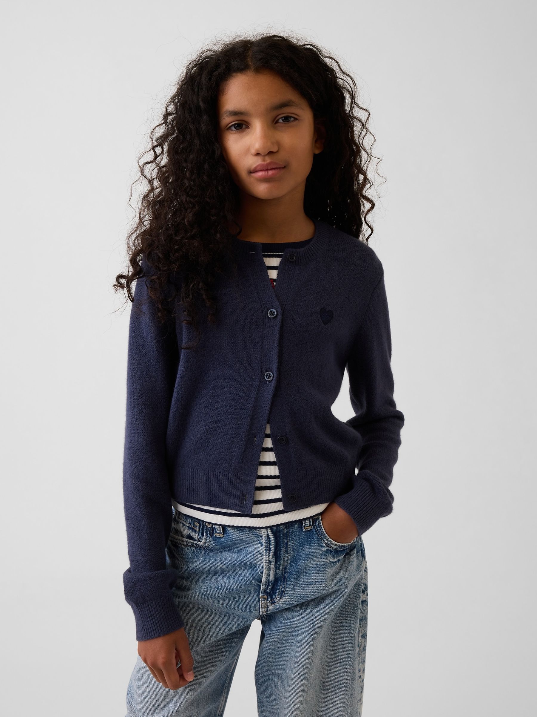 Navy Cash Soft Relaxed Cardigan - Image 1 of 5