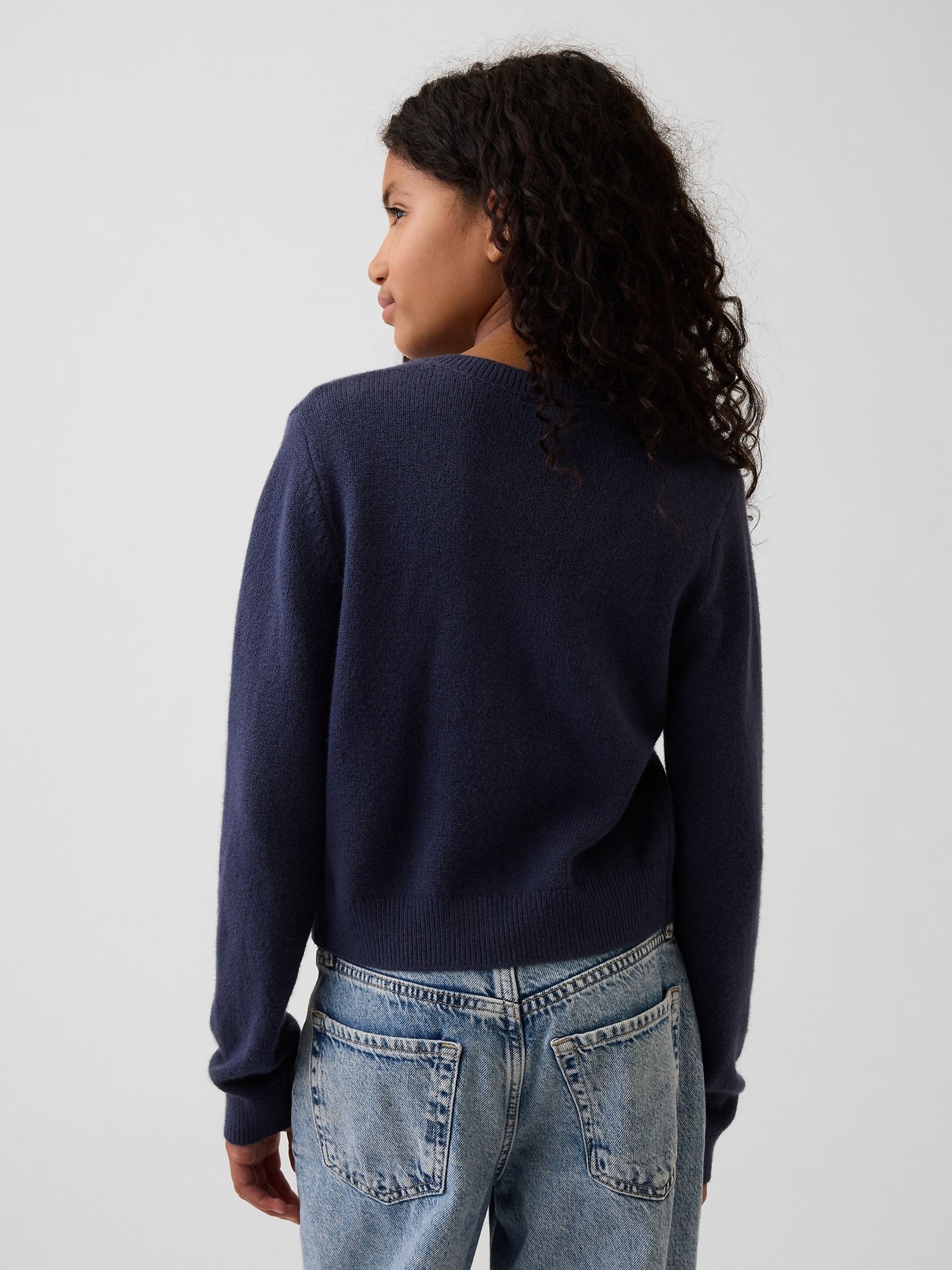 Navy Cash Soft Relaxed Cardigan - Image 2 of 5