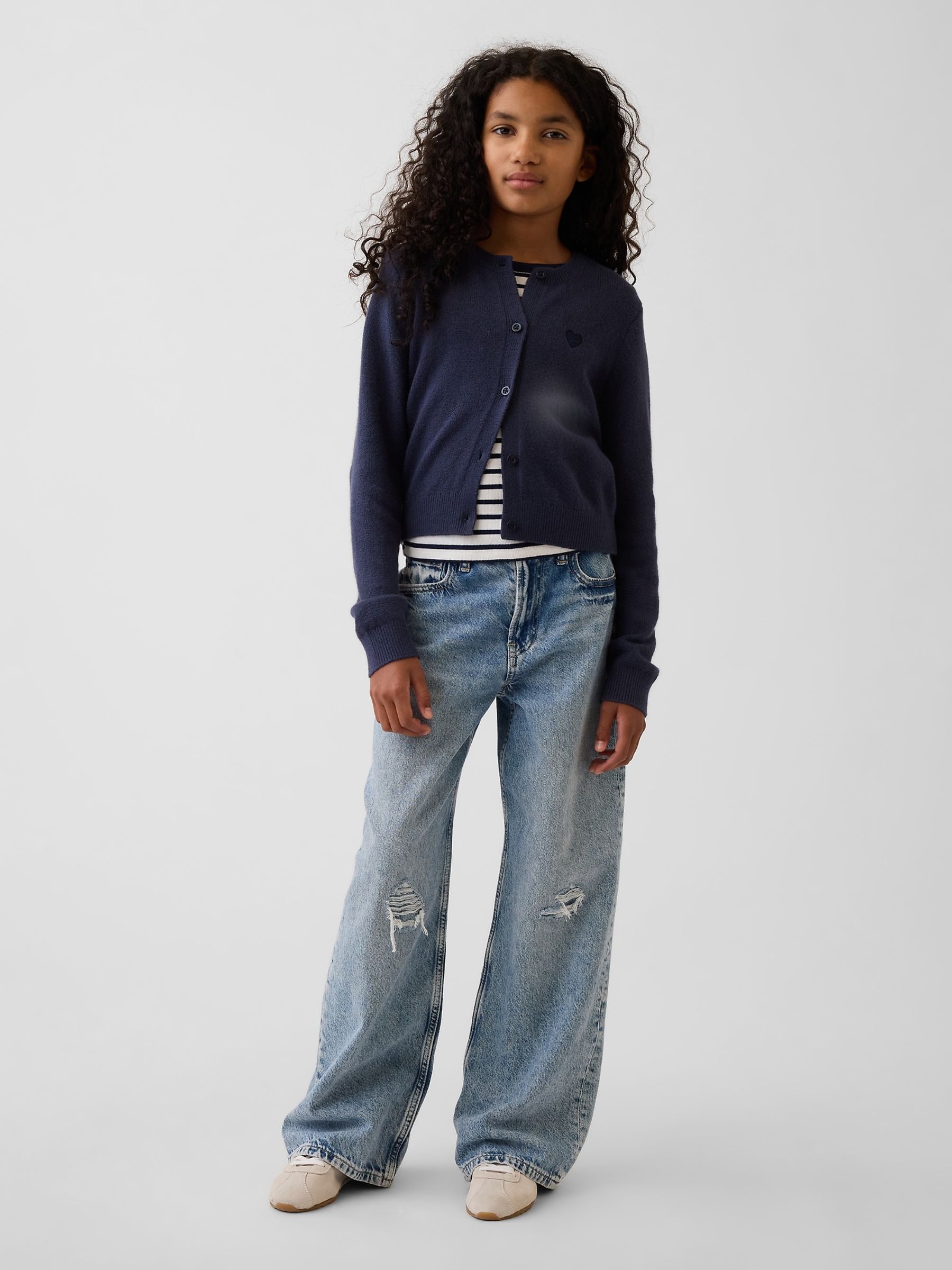 Navy Cash Soft Relaxed Cardigan - Image 3 of 5