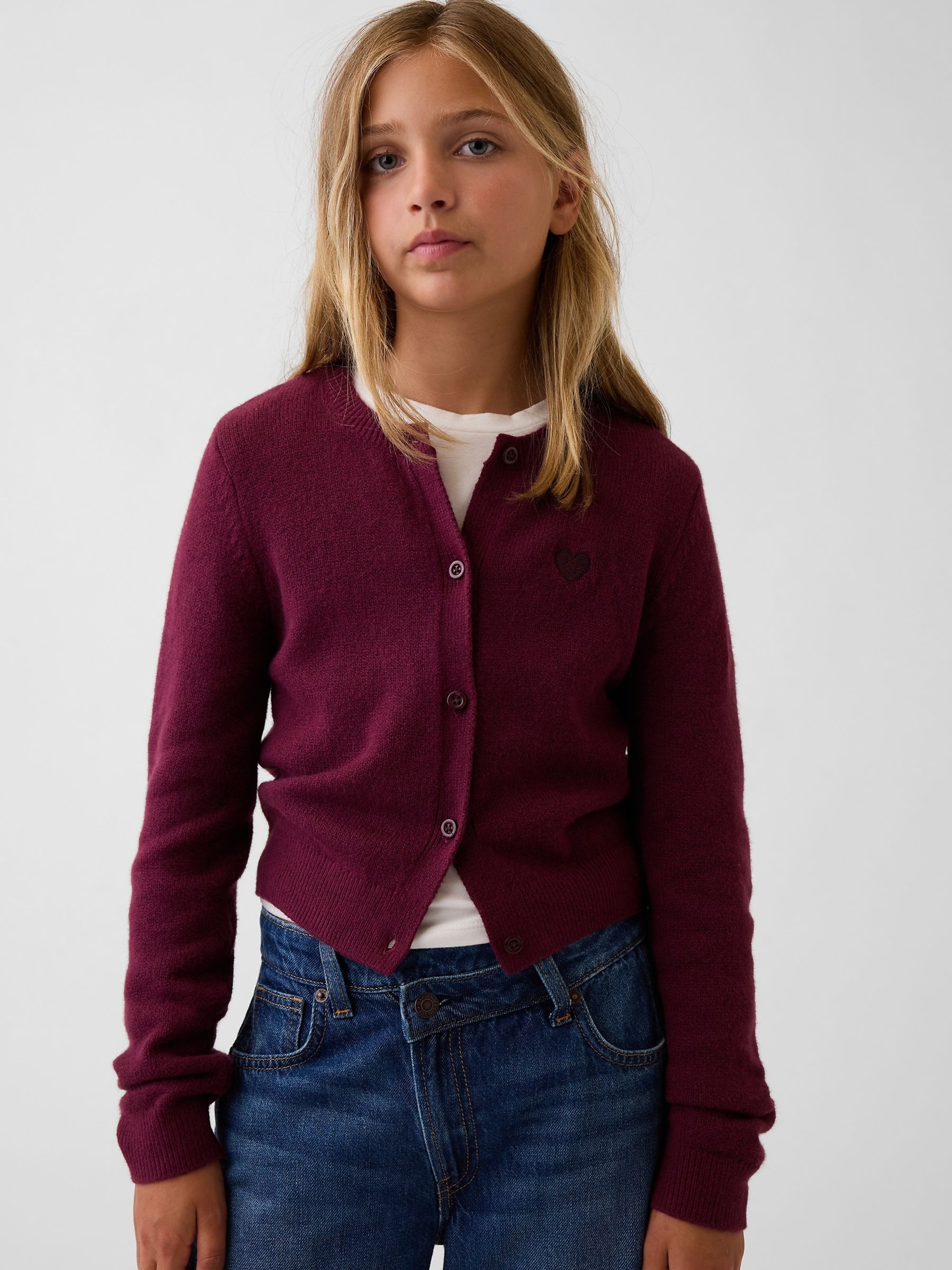 Burgundy Red Cash Soft Relaxed Cardigan - Image 1 of 5
