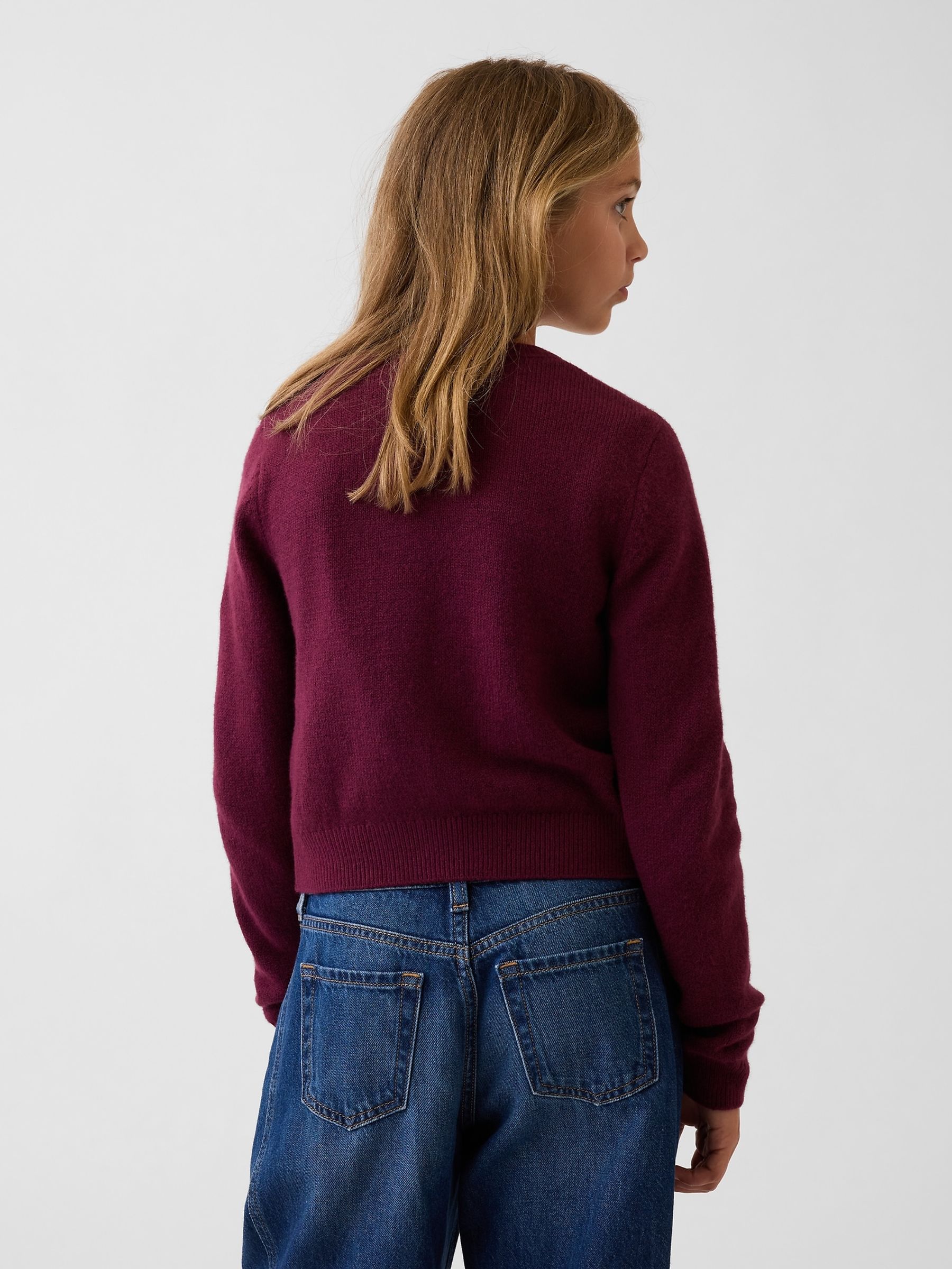 Burgundy Red Cash Soft Relaxed Cardigan - Image 2 of 5