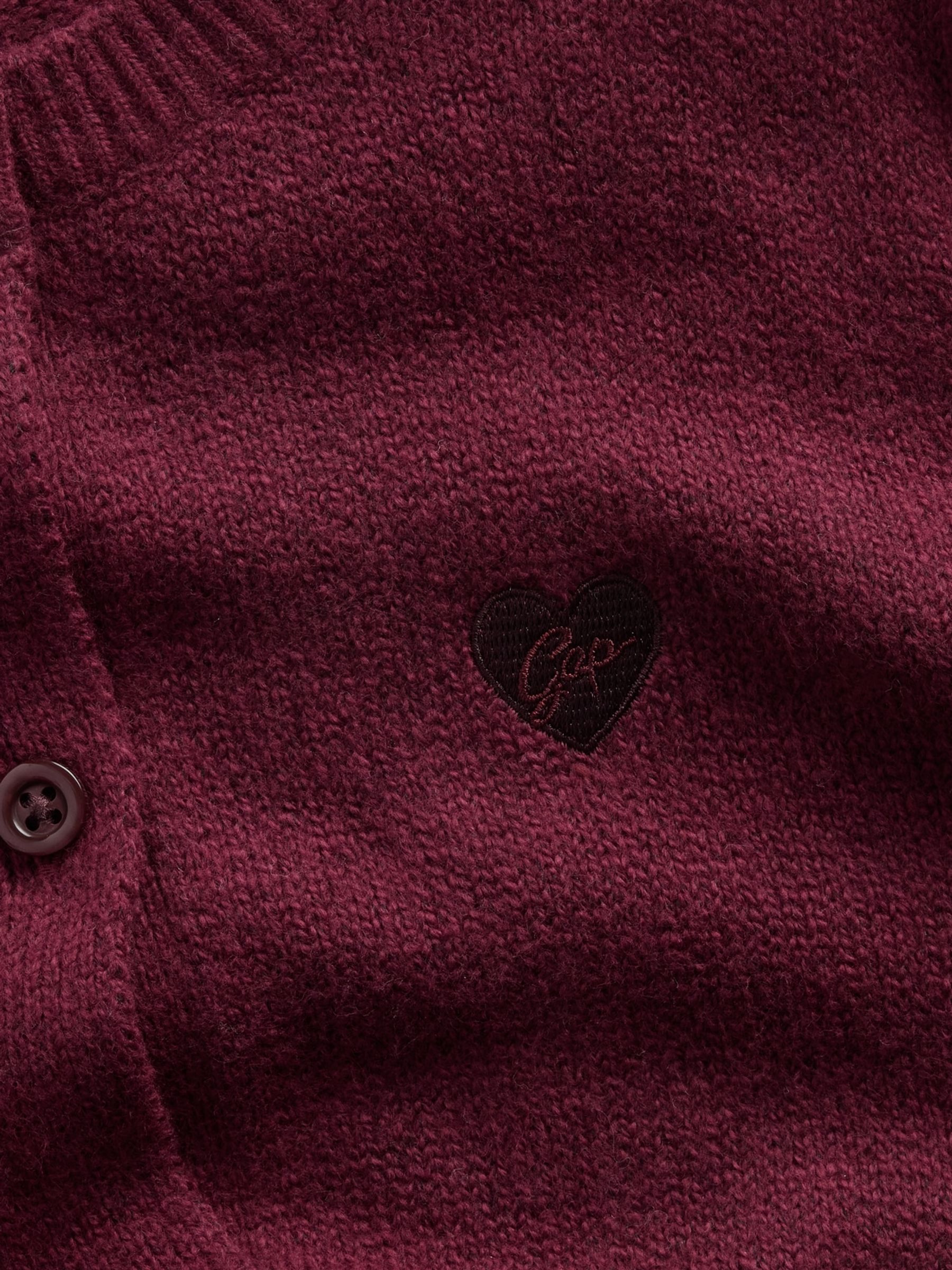 Burgundy Red Cash Soft Relaxed Cardigan - Image 4 of 5