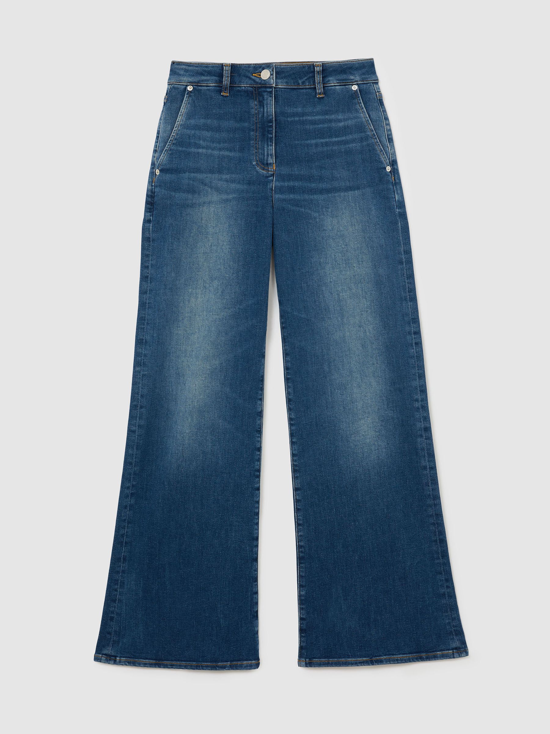 Tall Cotton-Lyocell Wide-Leg Jeans in Mid Blue - Image 2 of 8