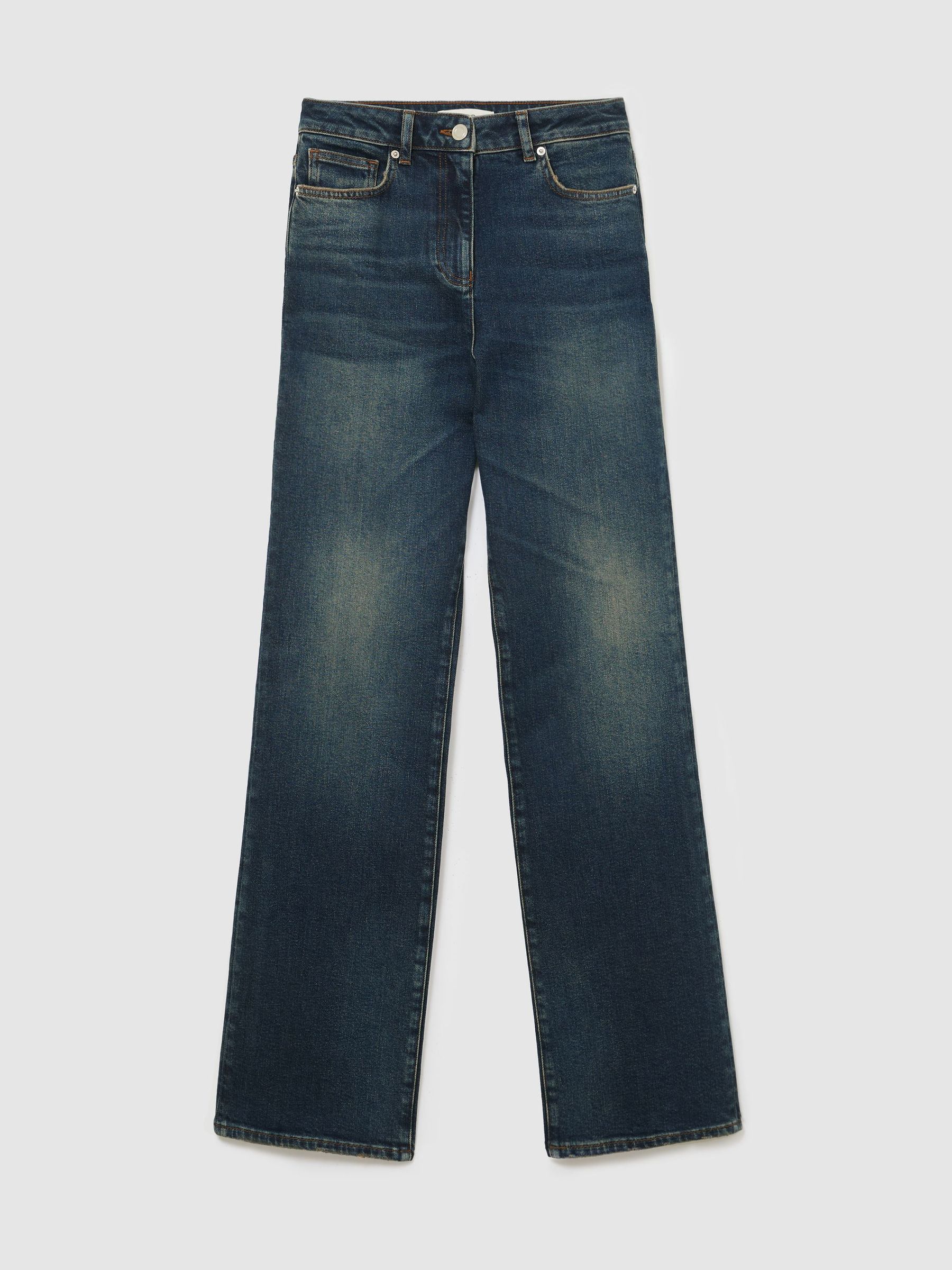 Højtaljede Bootcut-jeans i mellemblå - Billede 2 af 9