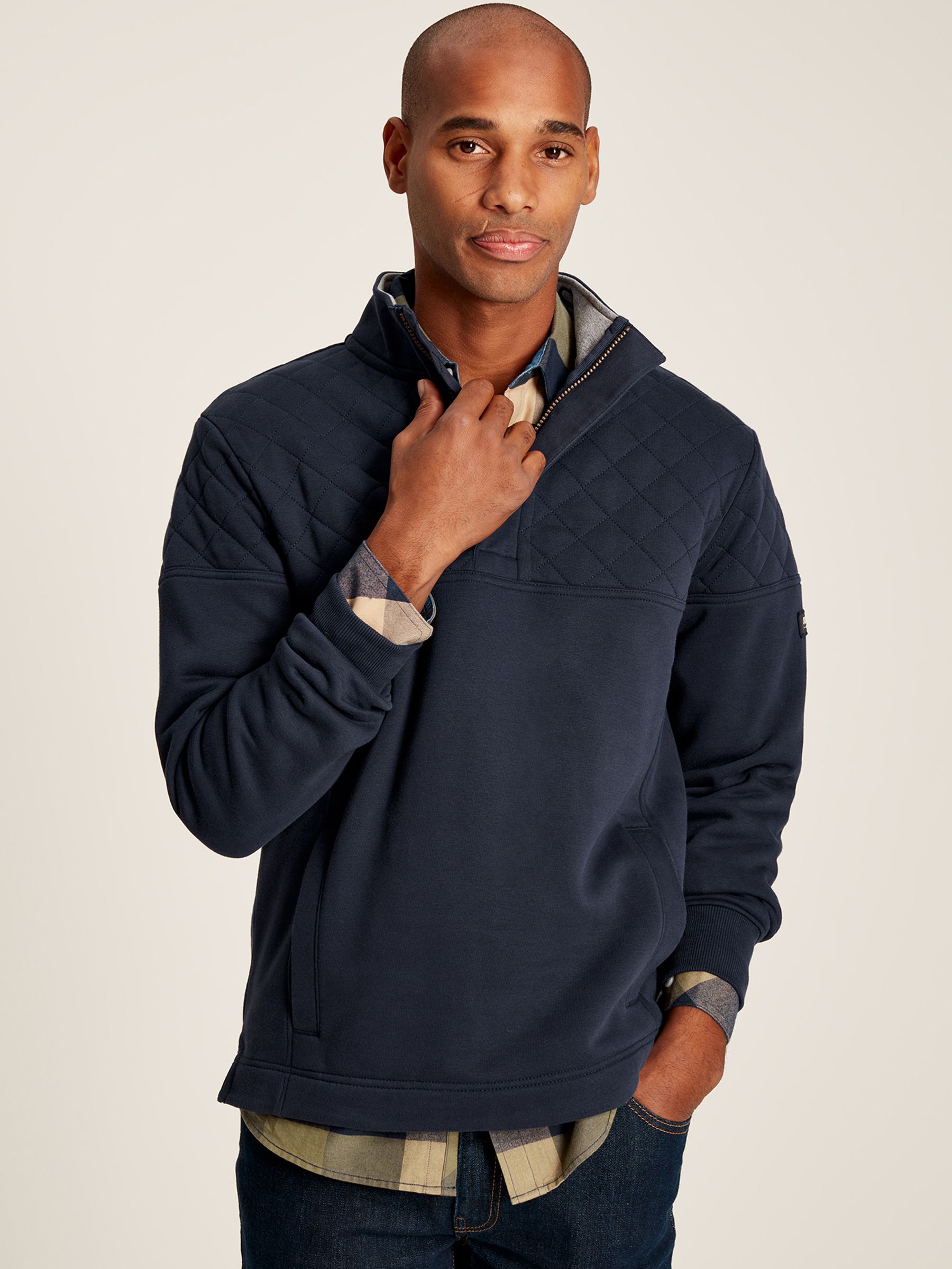 Darrington Blue Quarter Zip Quilted Sweatshirt - Image 1 of 7