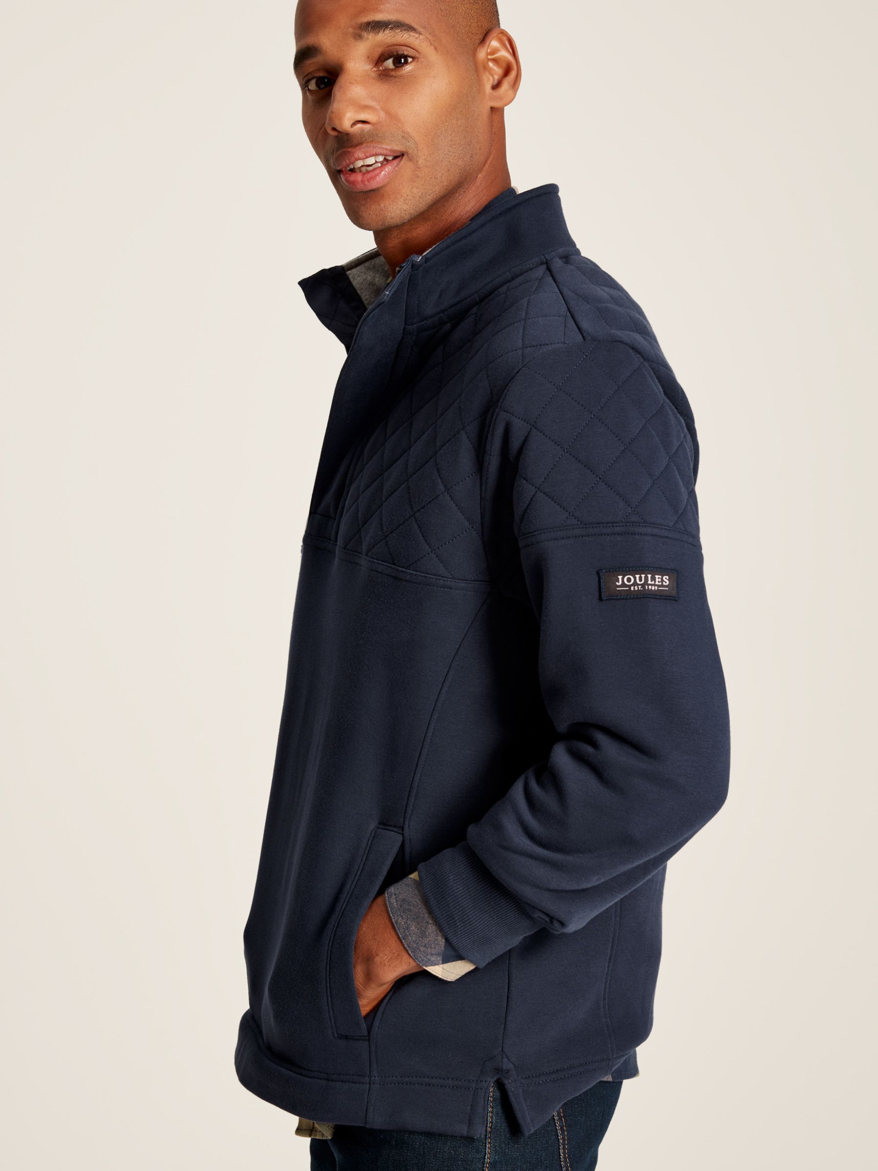 Darrington Blue Quarter Zip Quilted Sweatshirt - Image 4 of 7