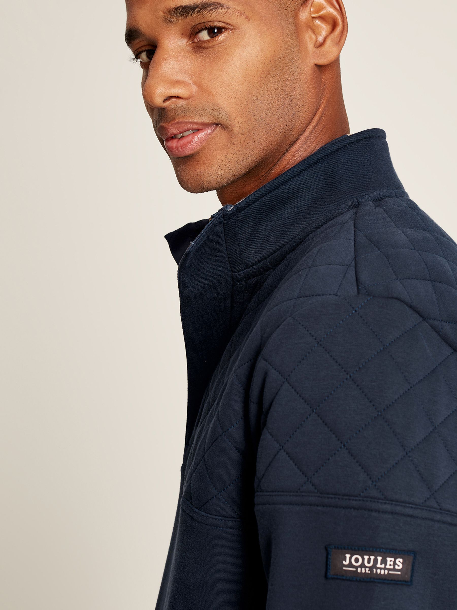 Darrington Blue Quarter Zip Quilted Sweatshirt - Image 6 of 7