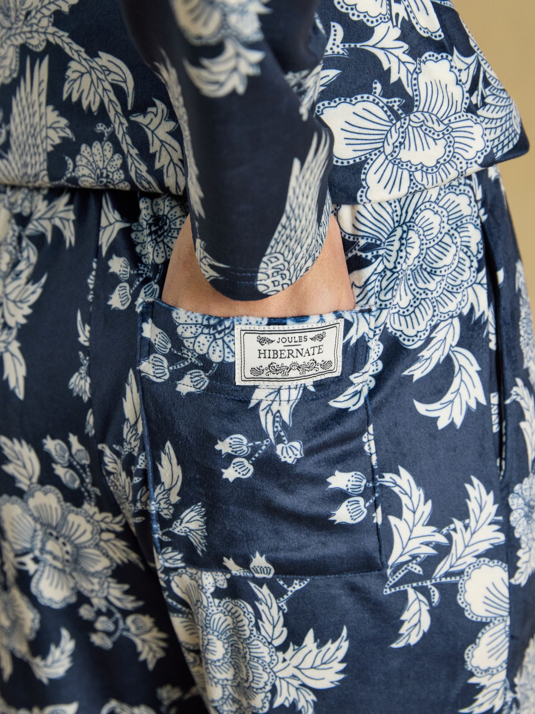 Navy Spring Bird Floral Fleece Pyjama Set - Image 8 of 12