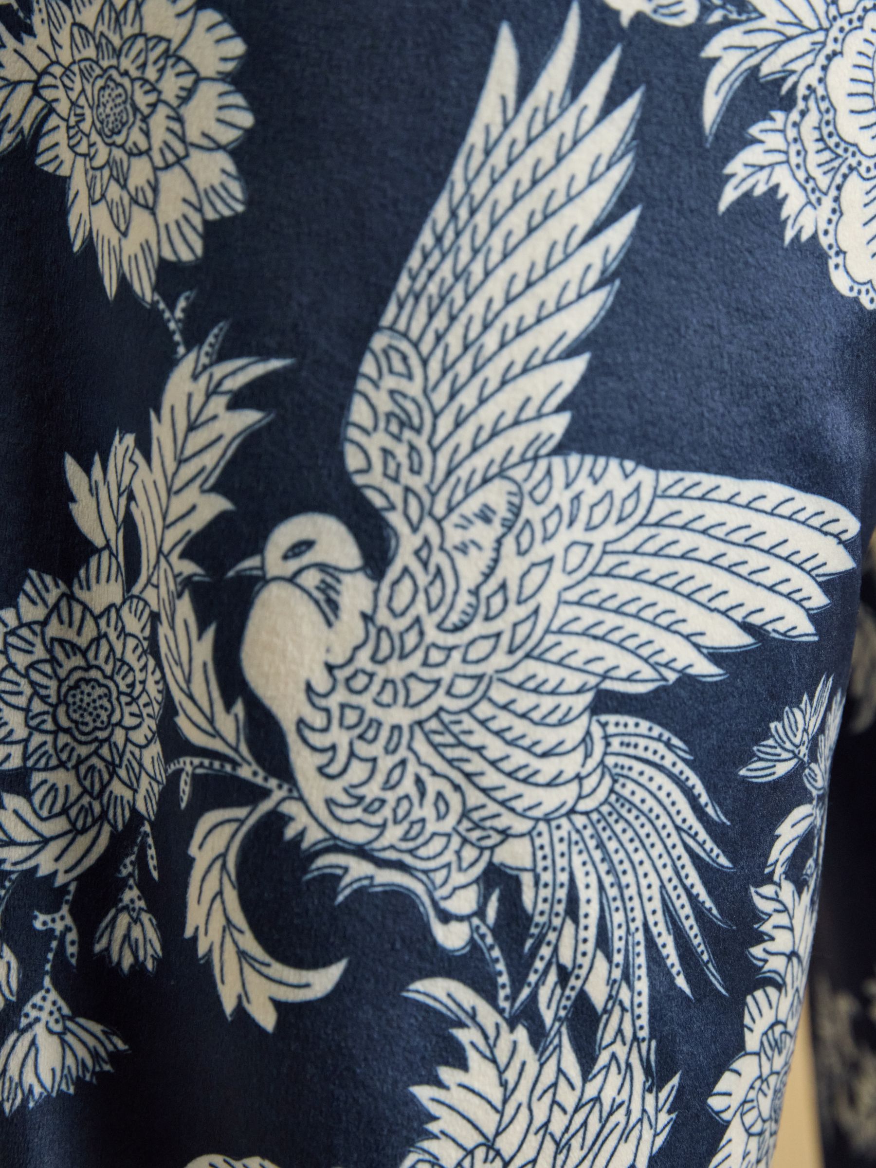 Navy Spring Bird Floral Fleece Pyjama Set - Image 9 of 12