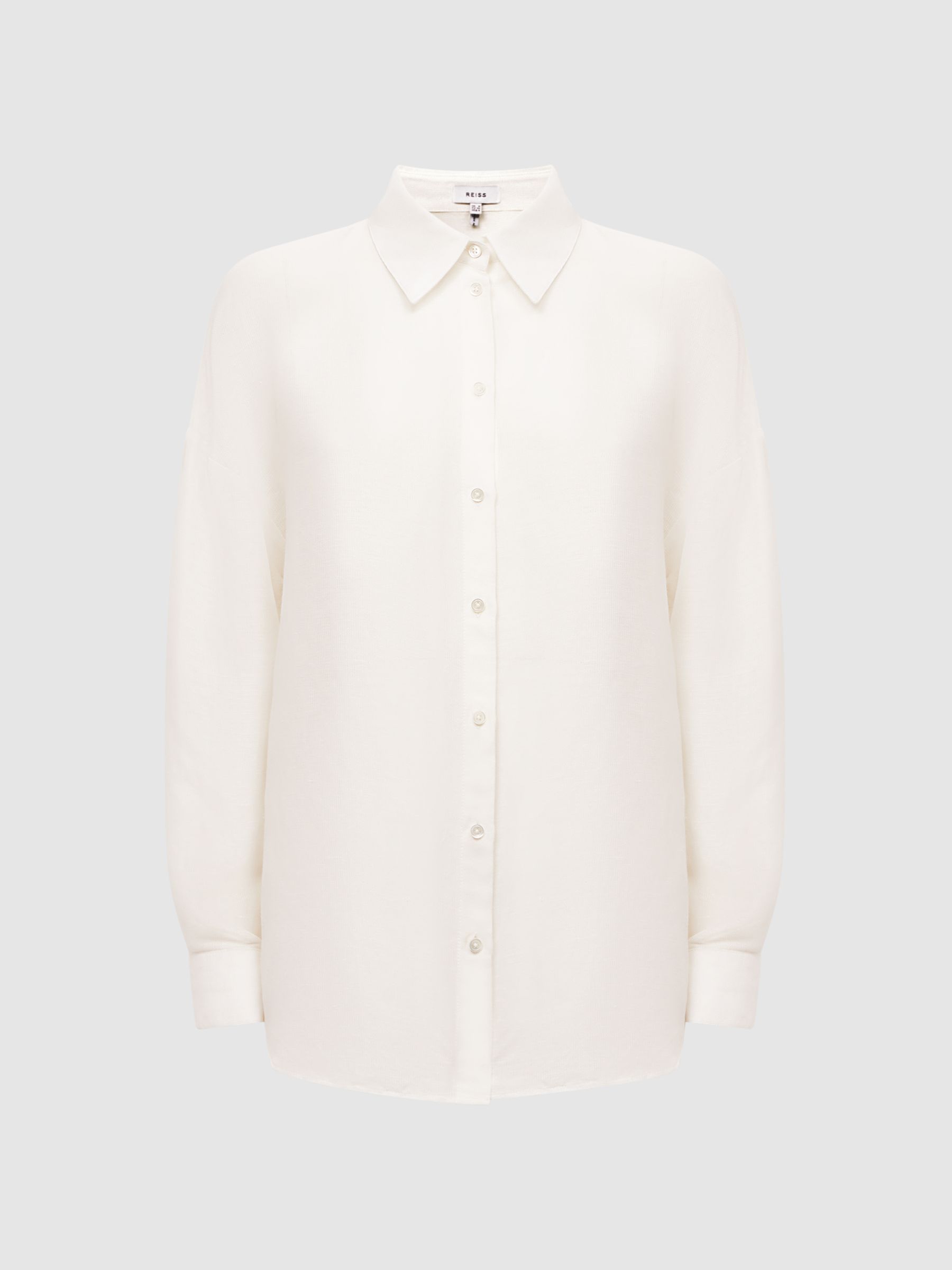 Oversized Long Sleeve Shirt in Ivory - Image 2 of 5