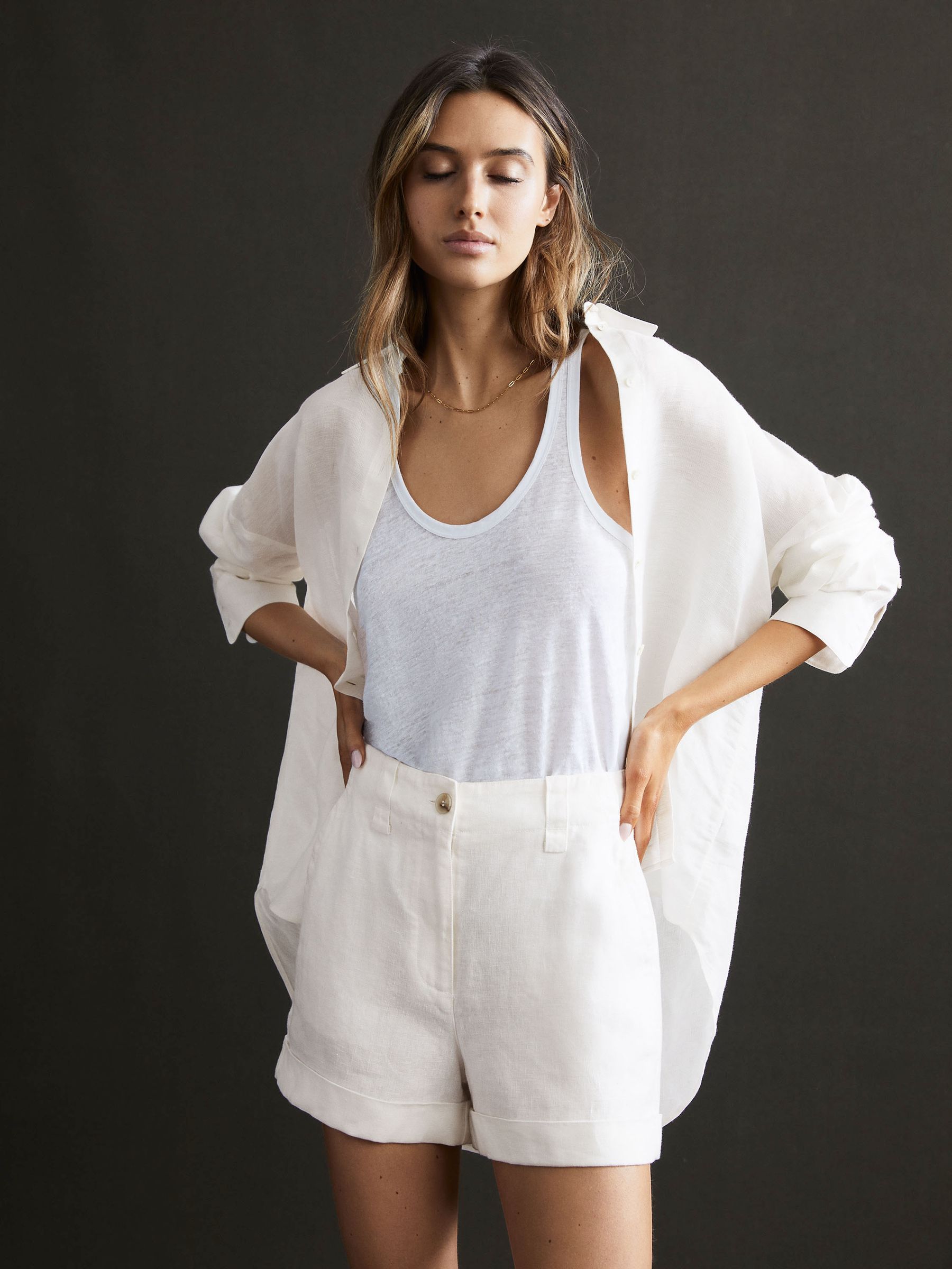 Oversized Long Sleeve Shirt in Ivory - Image 5 of 5