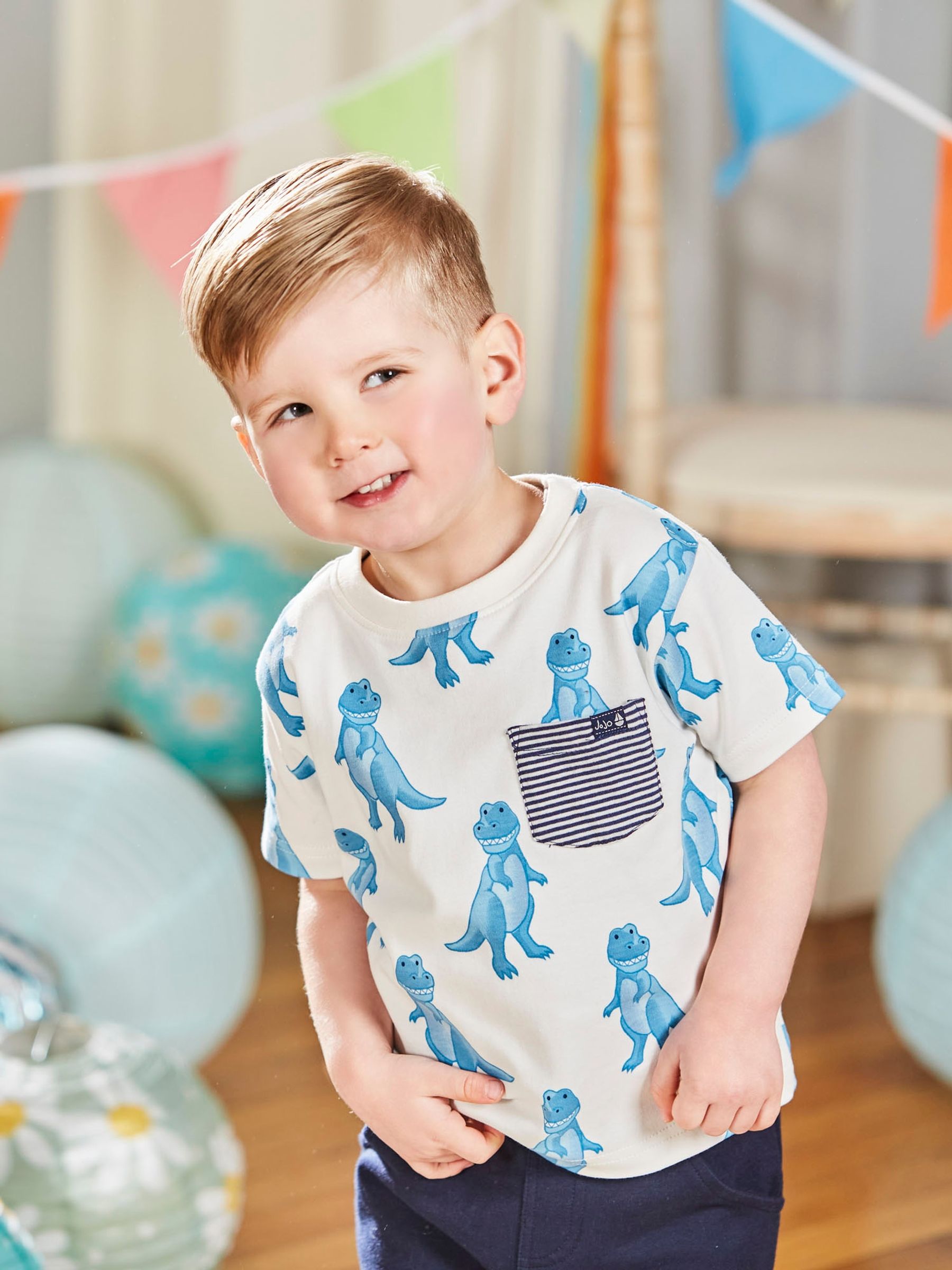 Ecru Boys' T-Rex Print T-Shirt - Image 1 of 4