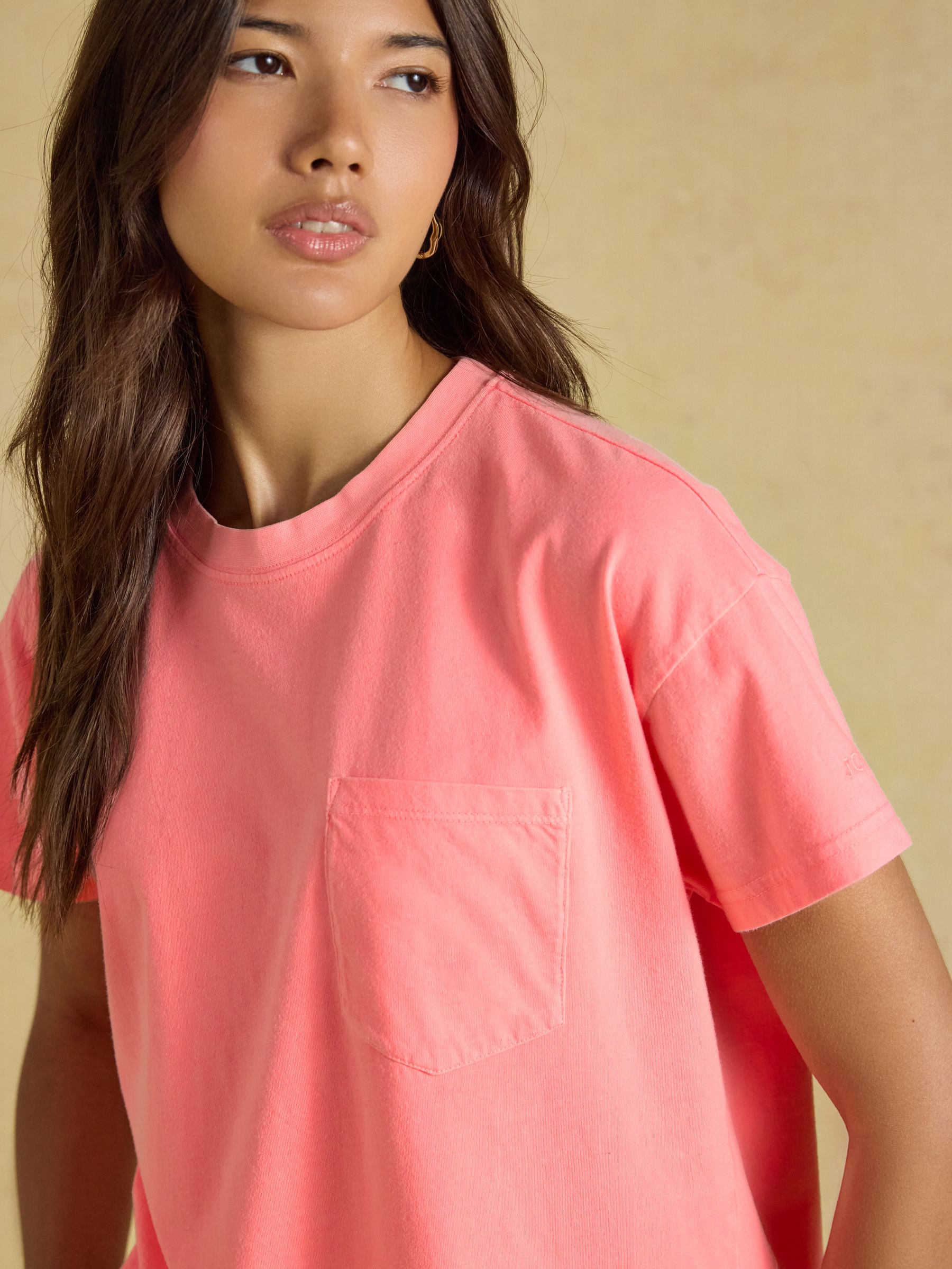 Pink Relaxed Fit Neon Garment Washed Short Sleeve Jersey T-Shirt - Image 6 of 7