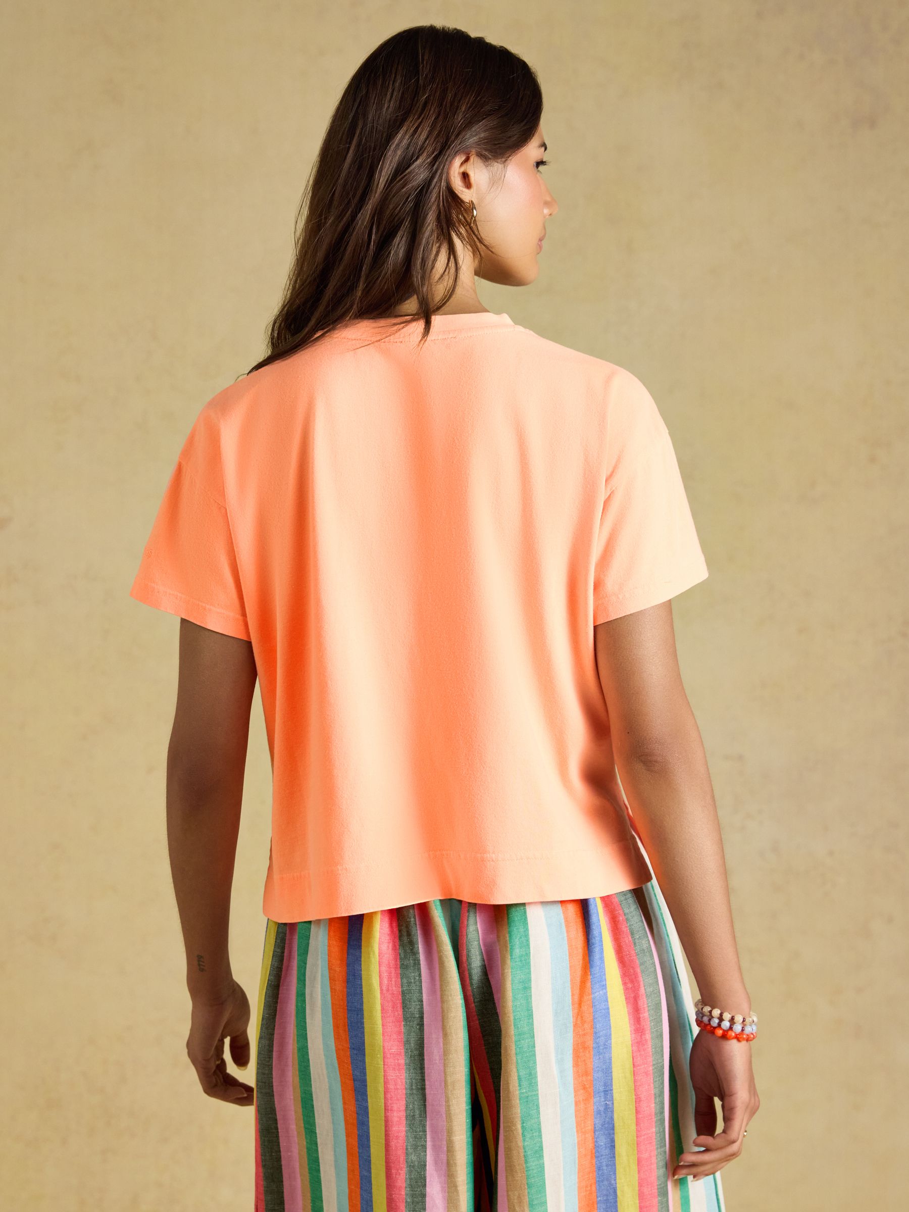 Orange Relaxed Fit Neon Garment Washed Short Sleeve Jersey T-Shirt - Image 2 of 7