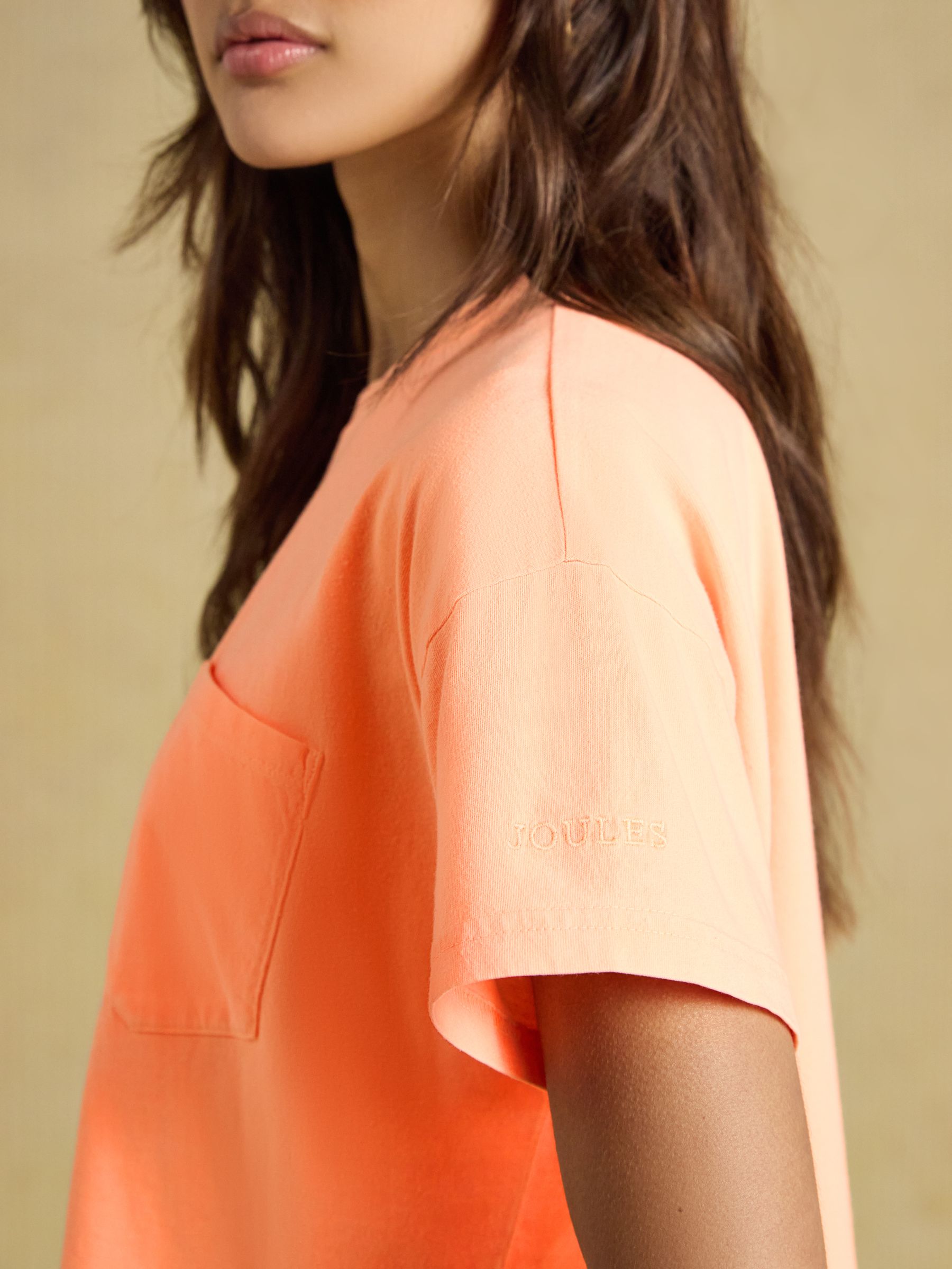 Orange Relaxed Fit Neon Garment Washed Short Sleeve Jersey T-Shirt - Image 6 of 7