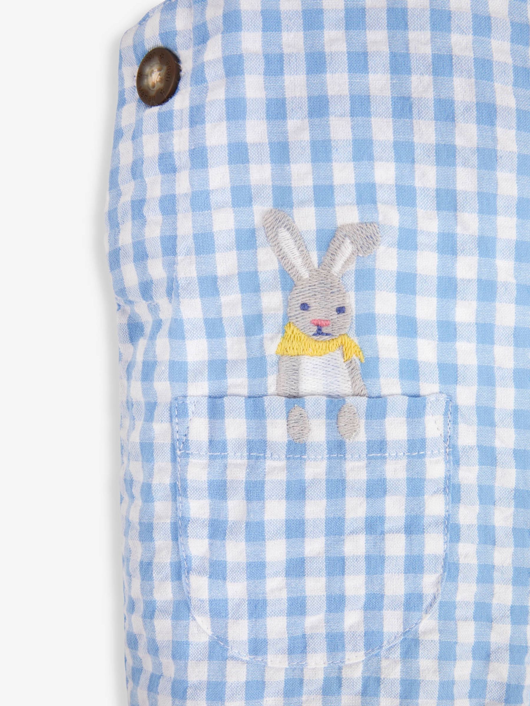 Blue 2-Piece Bunny Gingham Dungarees & Body Set - Image 7 of 7