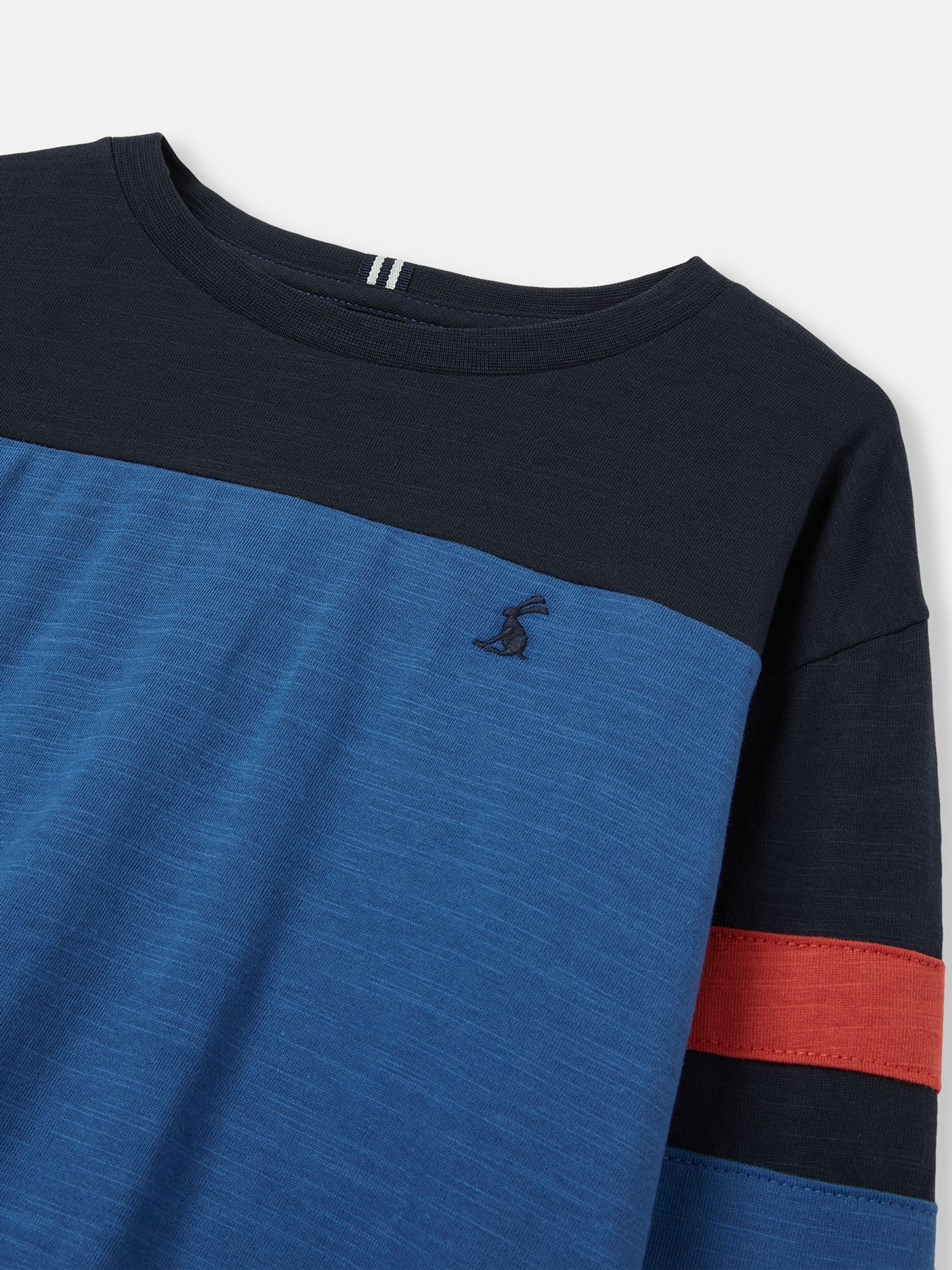 Grayson Blue Long Sleeve Colourblock T-Shirt - Image 3 of 5