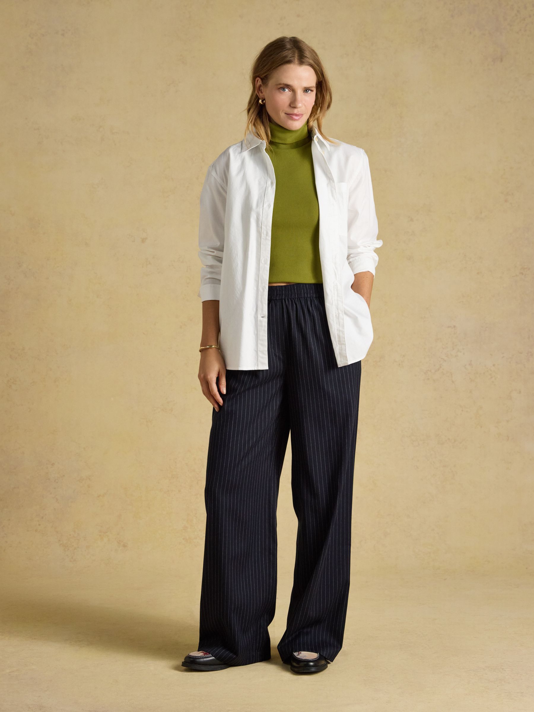 Green Ribbed Cotton Rich Sleeveless Roll Neck - Image 3 of 6