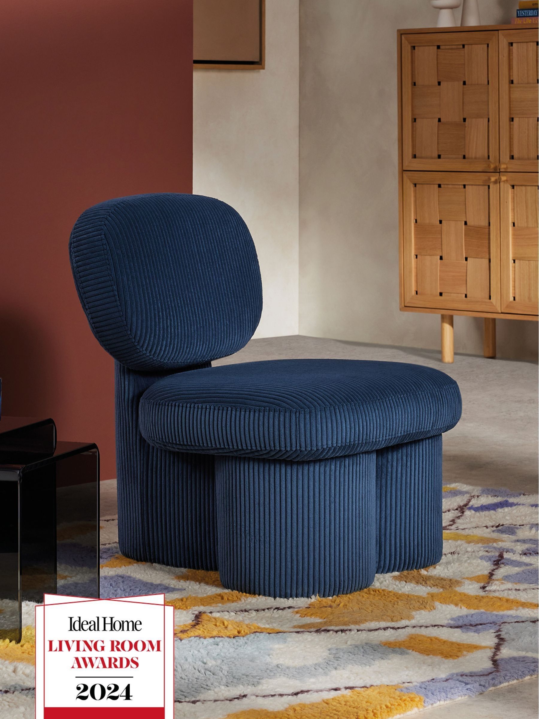 Thea Accent Chair in Steel Blue - Image 2 of 6