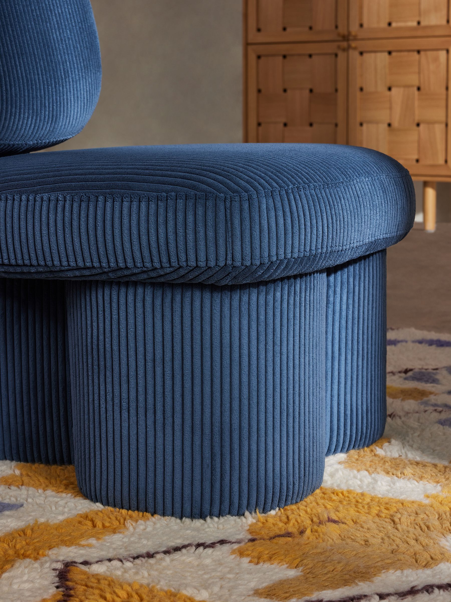 Thea Accent Chair in Steel Blue - Image 3 of 6