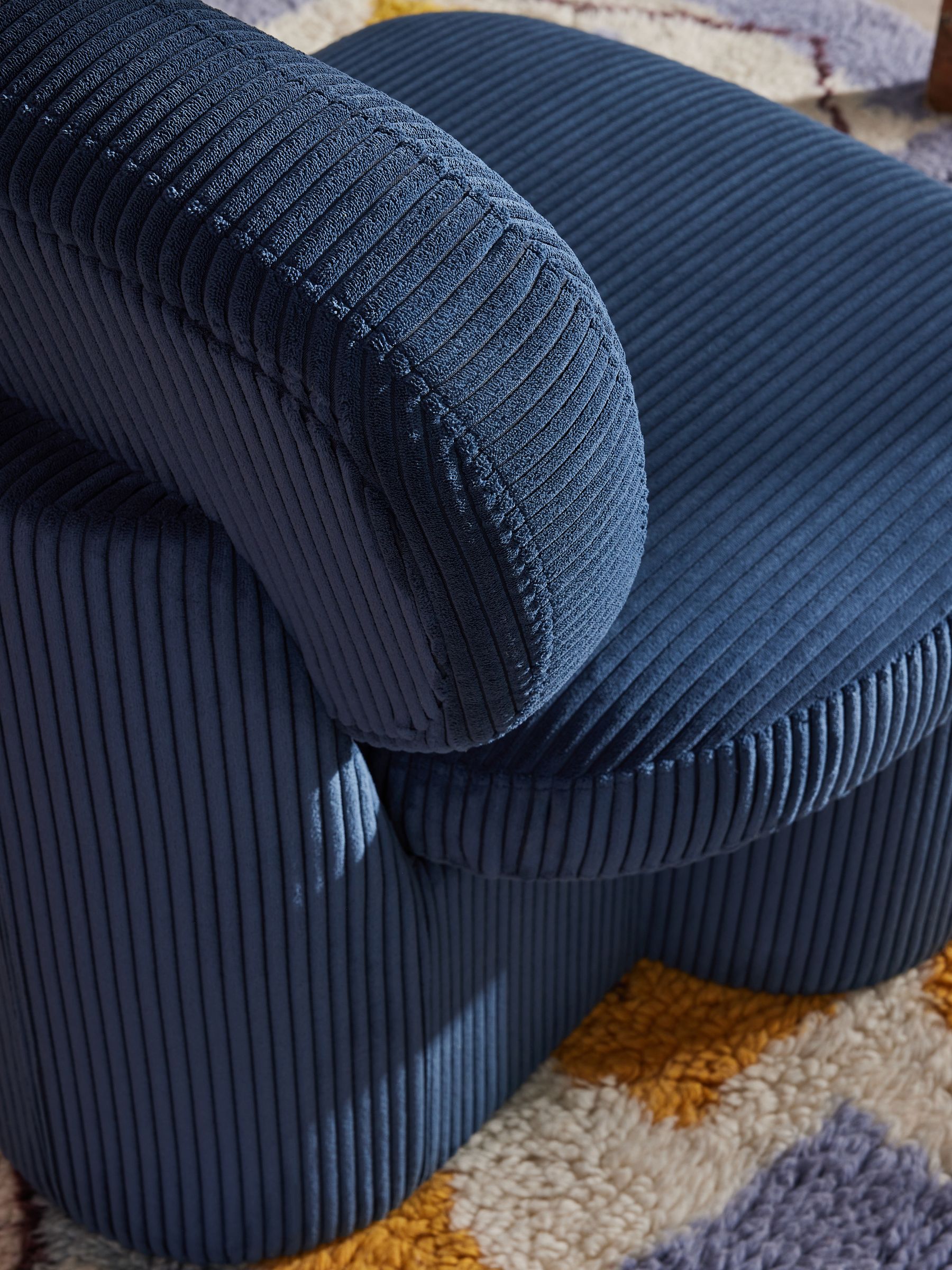 Thea Accent Chair in Steel Blue - Image 4 of 6