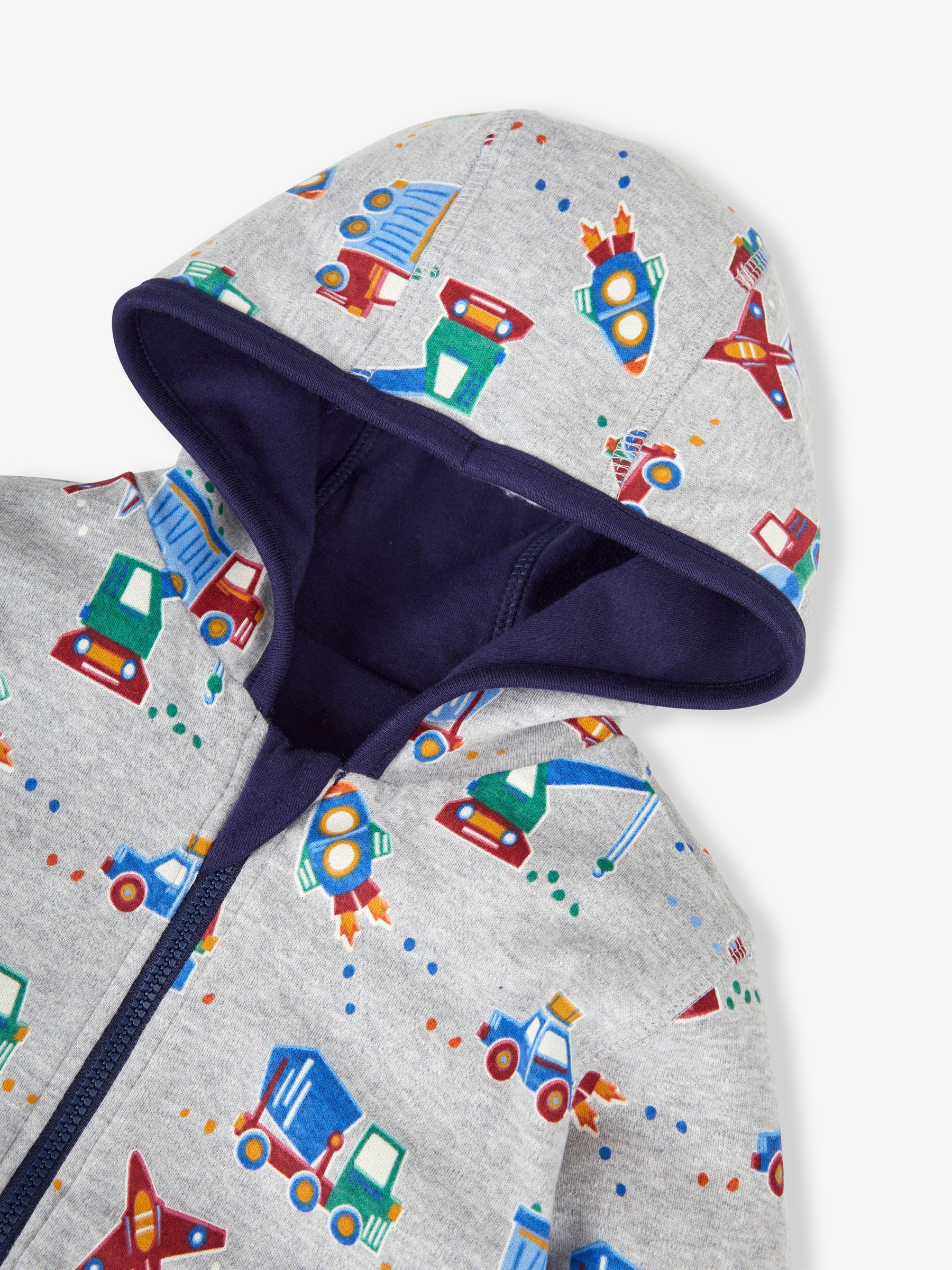 Navy Blue Rocket Appliqué Reversible Hoodie - Image 5 of 7