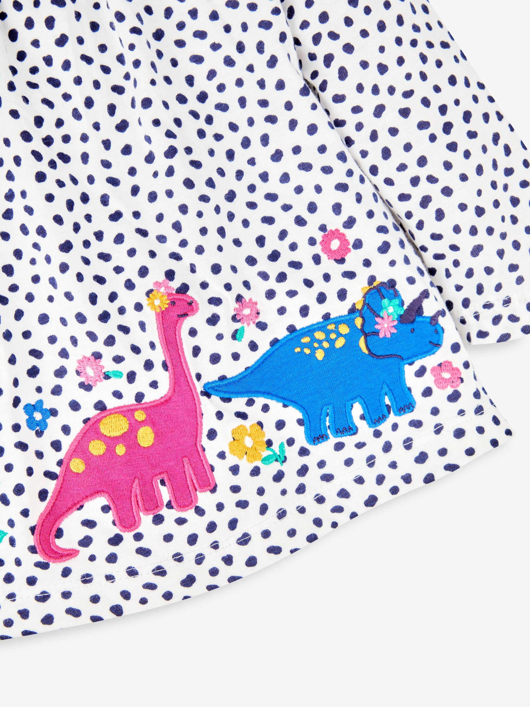 Cream Girls' Dino Appliqué Pretty Tunic - Image 3 of 3