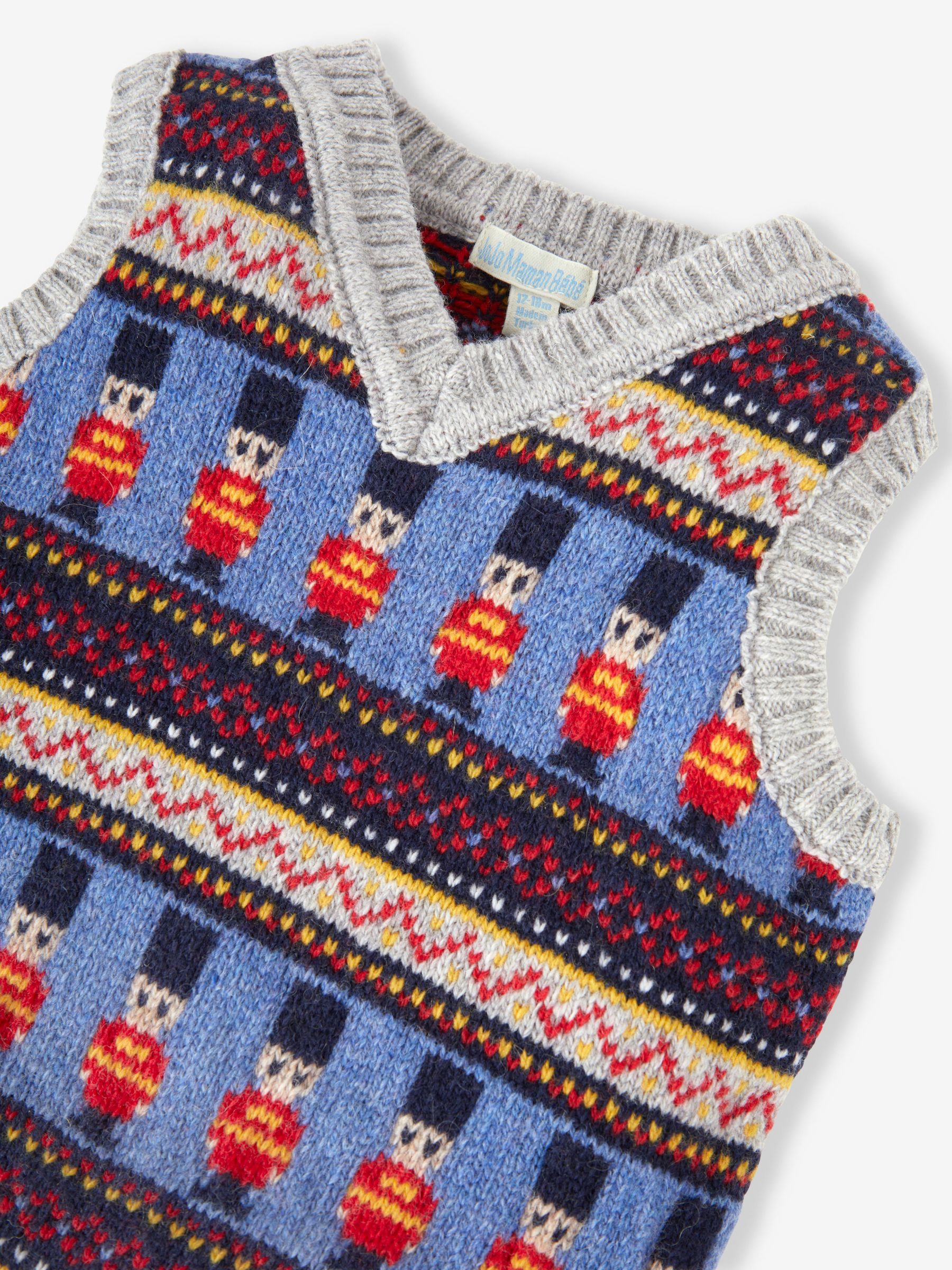 Marl Grey Kings Guards Fairisle Pattern Tank Top - Image 2 of 2