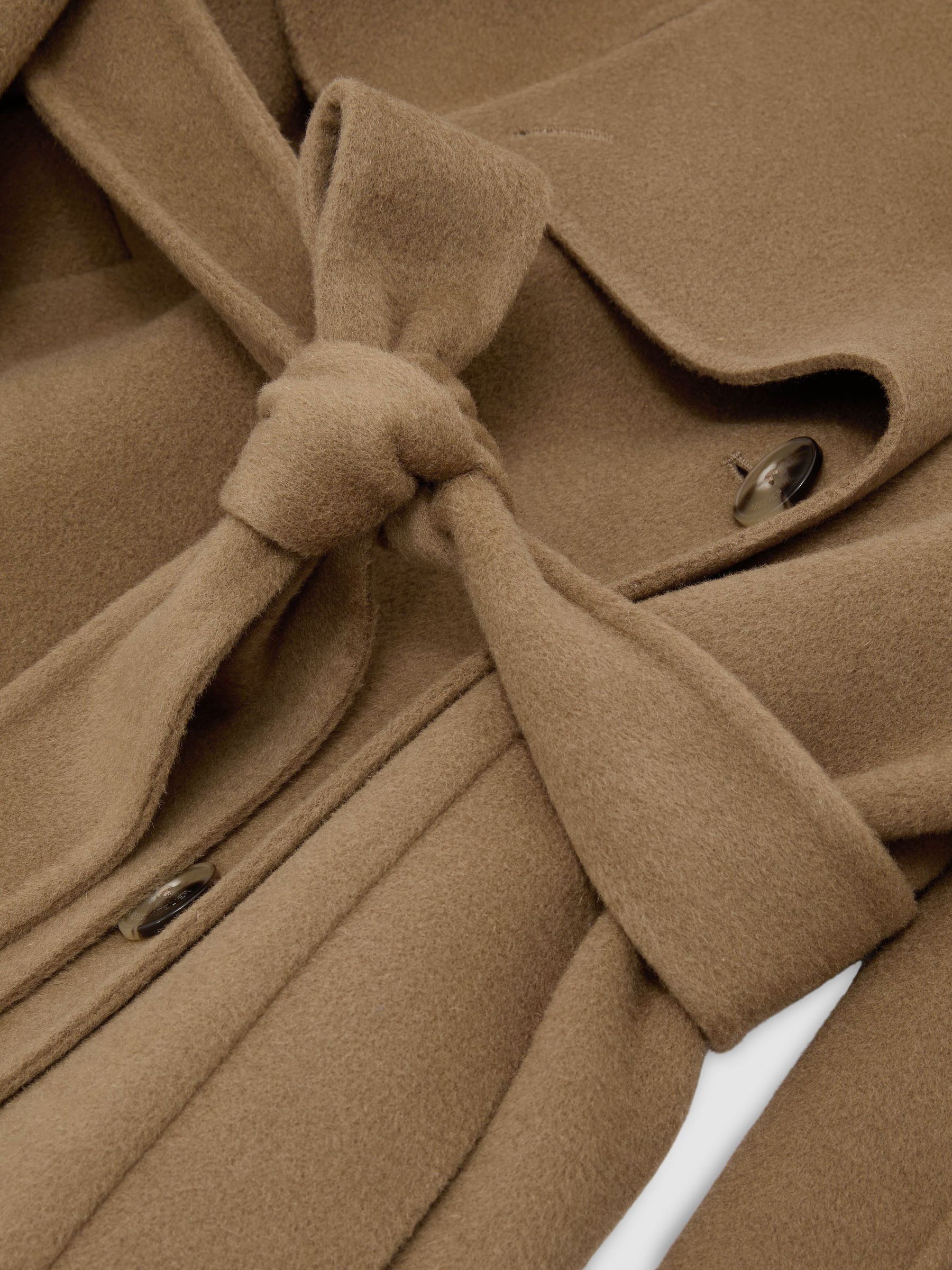 Atelier Wool Blindseam Double-Breasted Coat in Khaki - Image 9 of 9